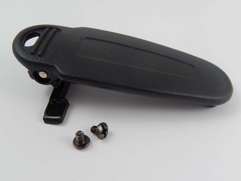 Belt Clip as Replacement for Kenwood KBH-12 Radio - With Mounting Screws, Plastic, Black