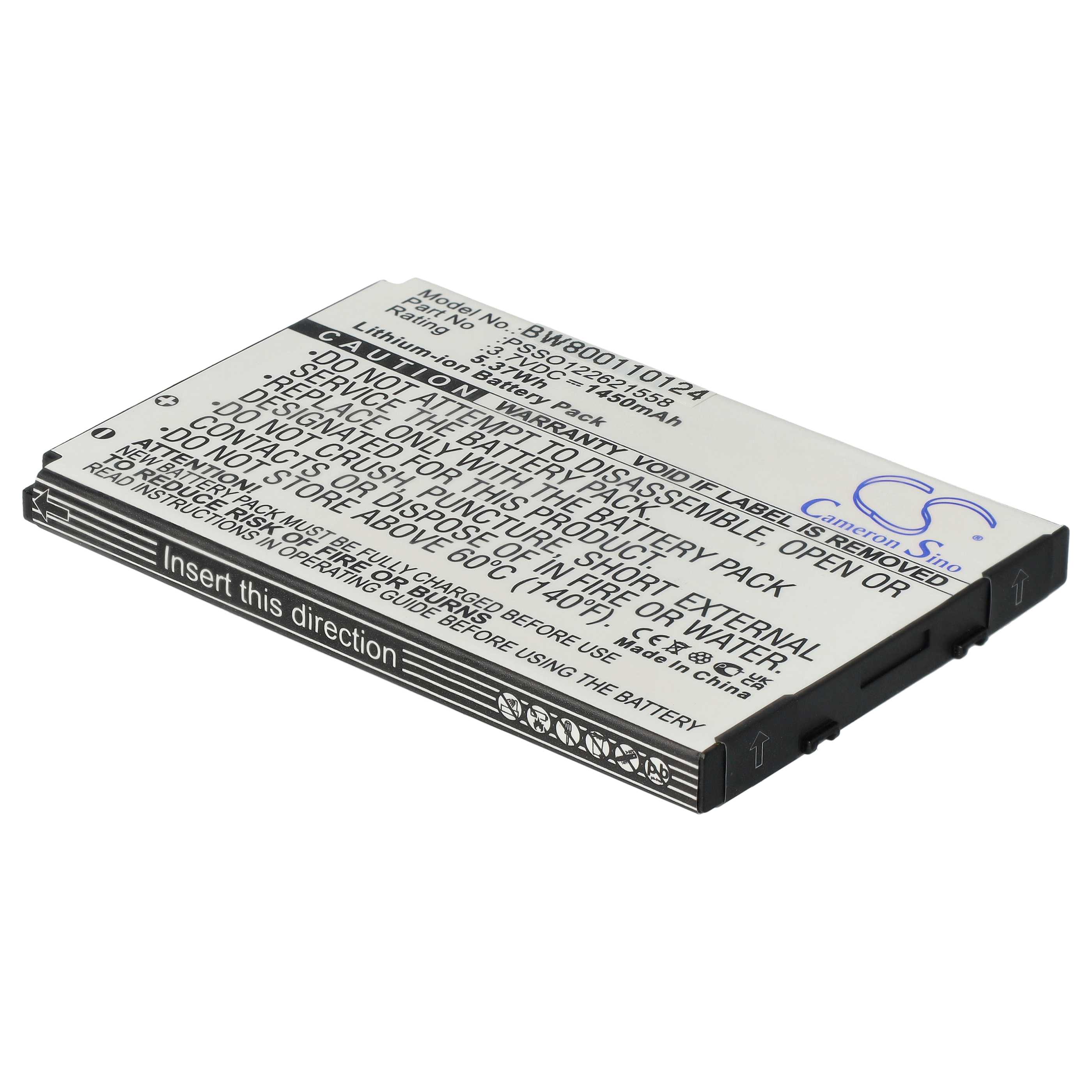 2x Batería reemplaza PSSO122621558 para escáner código de barras (1450 mAh, 3,7 V, Li-Ion)