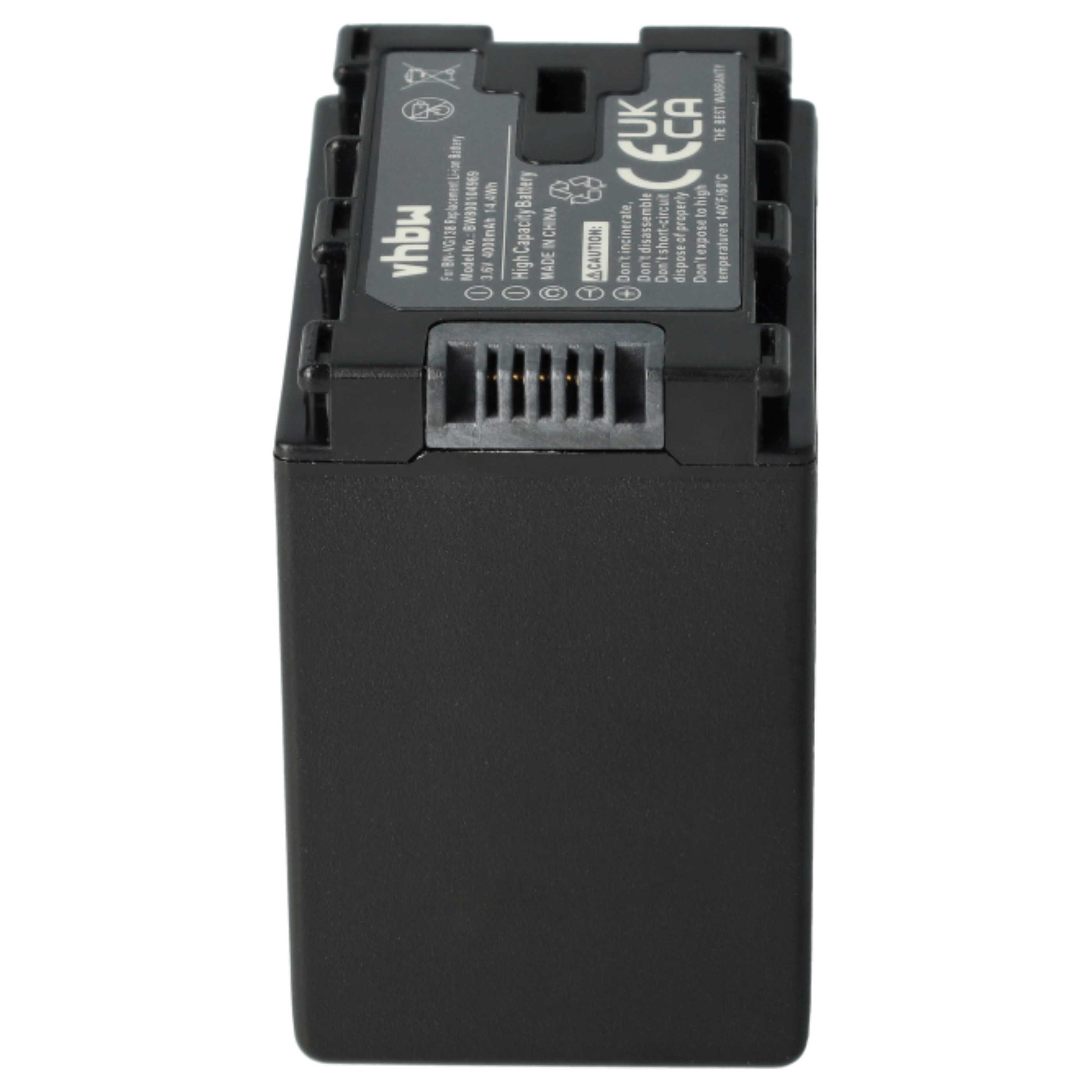 Videocamera 3x Battery replaces JVC BN-VG138SU, BN-VG138, BN-VG138E, BN-VG138AC - 4000 mAh 3.6 V Li-Ion