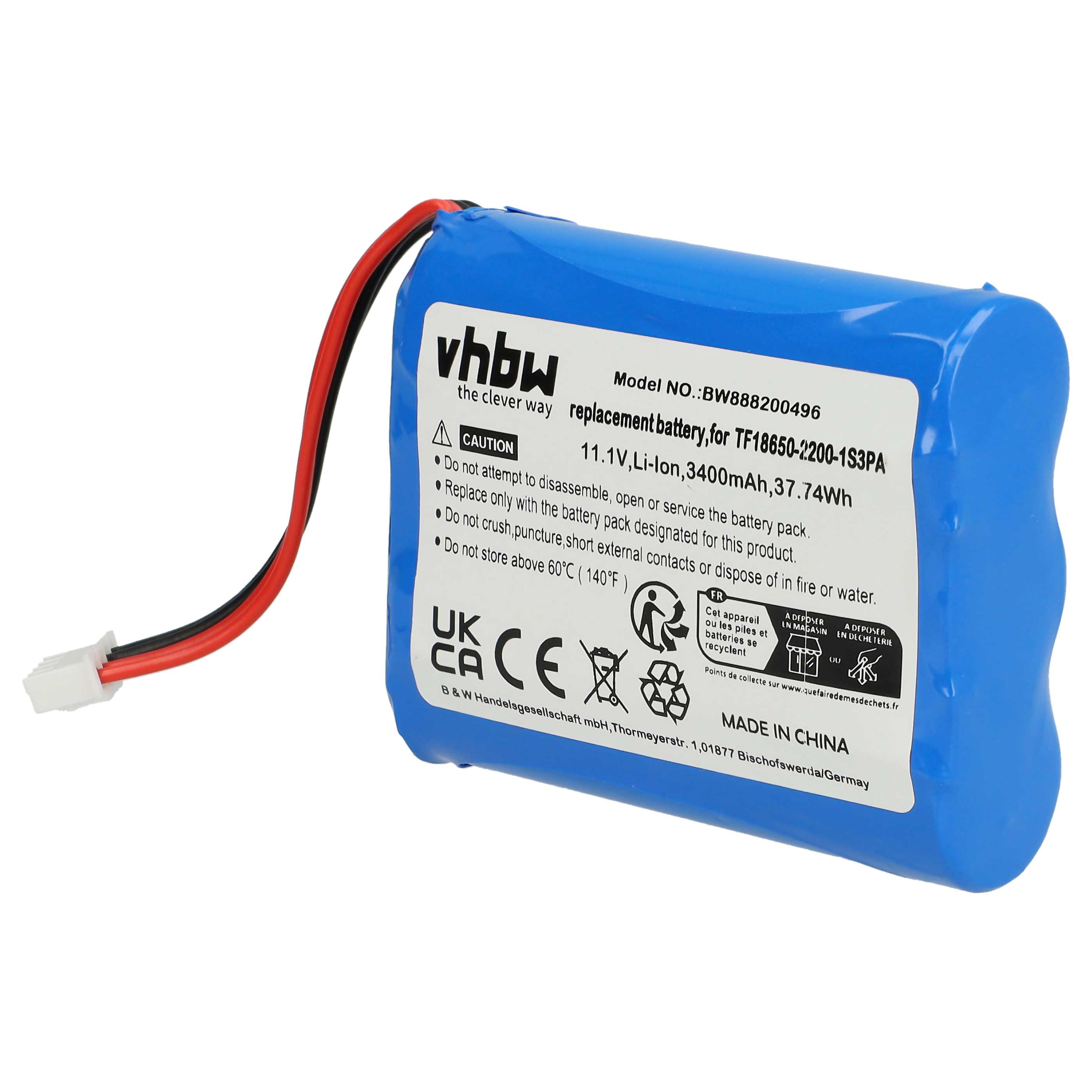 Akumulator do głośnika zamiennik Marshall TF18650-2200-1S3PA - Li-Ion 3400mAh