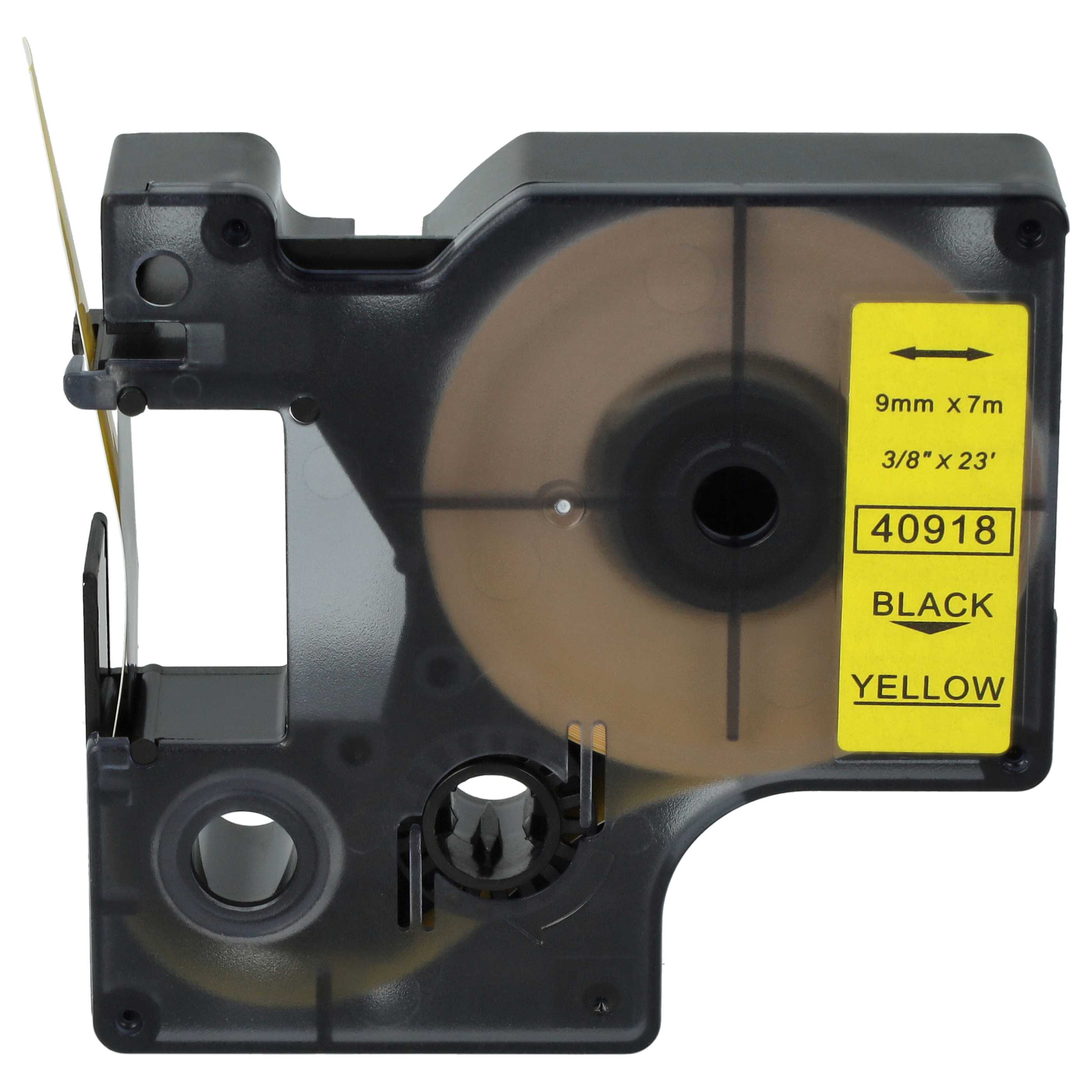 Cassetta nastro sostituisce Dymo D1, 40918 per etichettatrice 9mm nero - giallo