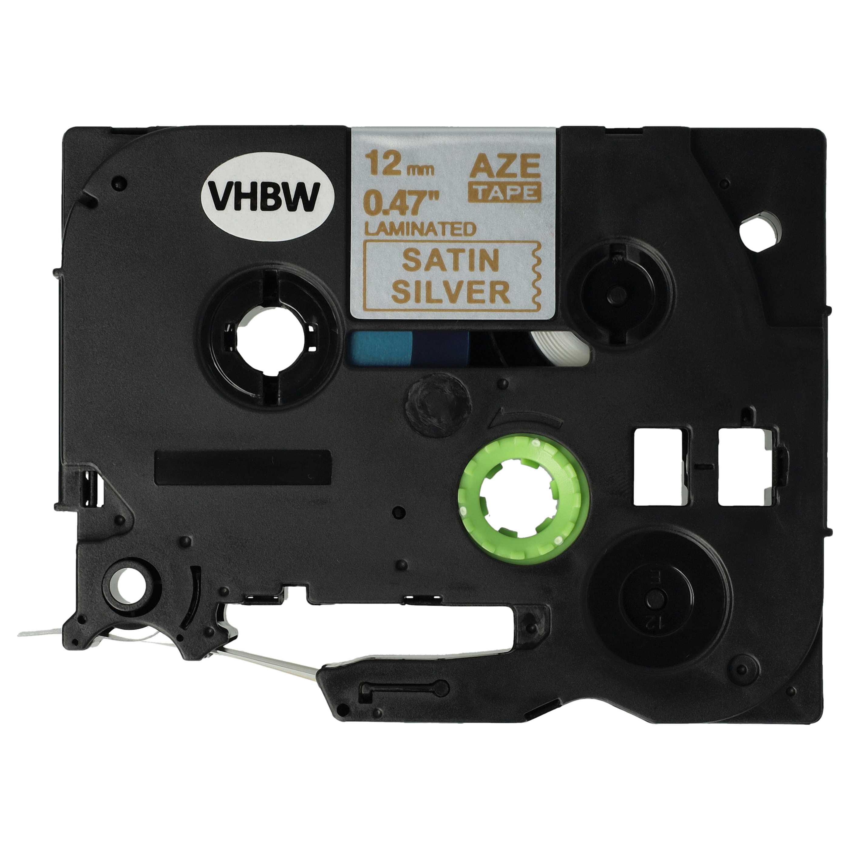 Label Tape as Replacement for Brother TZ-MQ934, TZE-MQ934 - 12 mm Gold to Satin-Silver