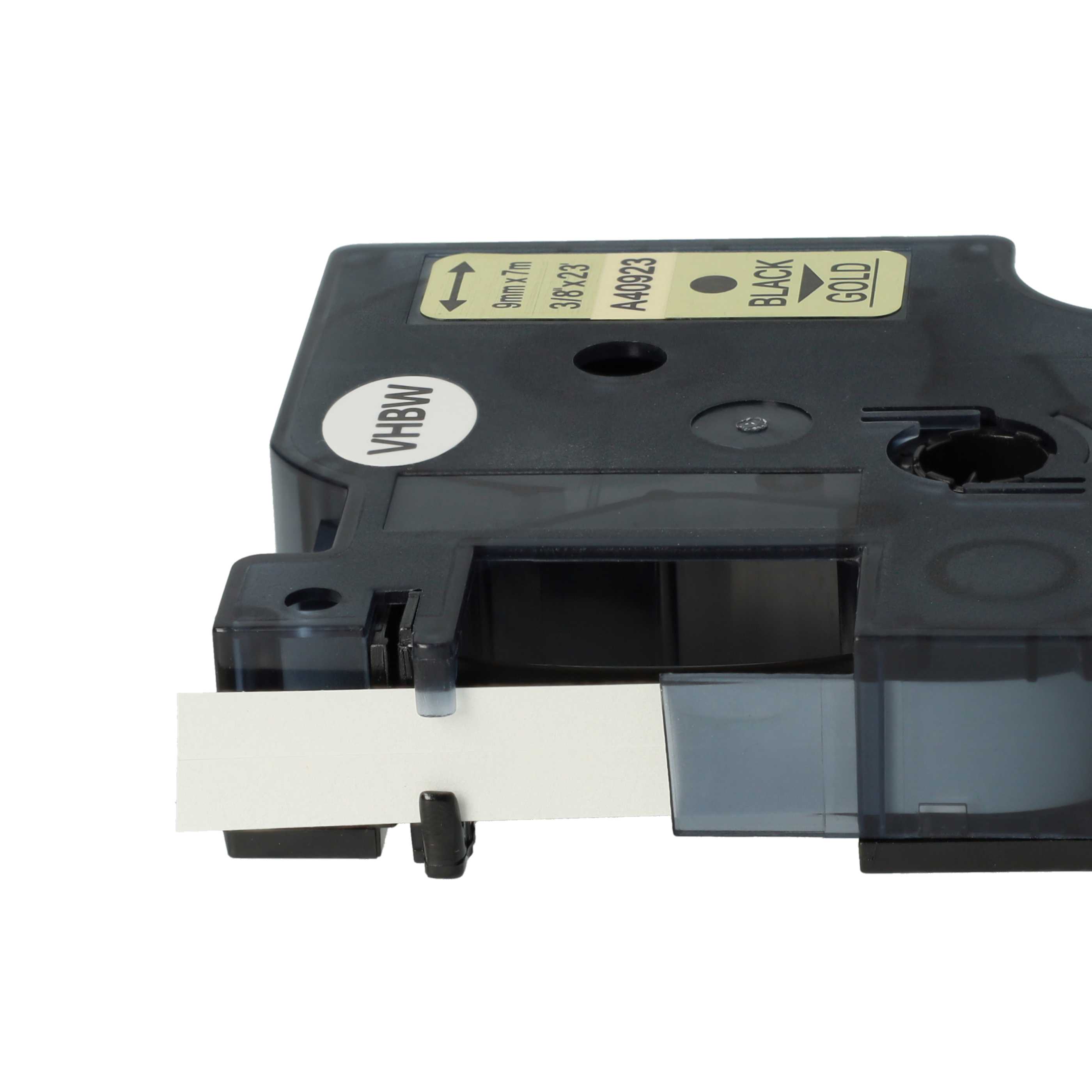 Label Tape replaces Dymo D1, 40923 - 9 mm Black to Gold