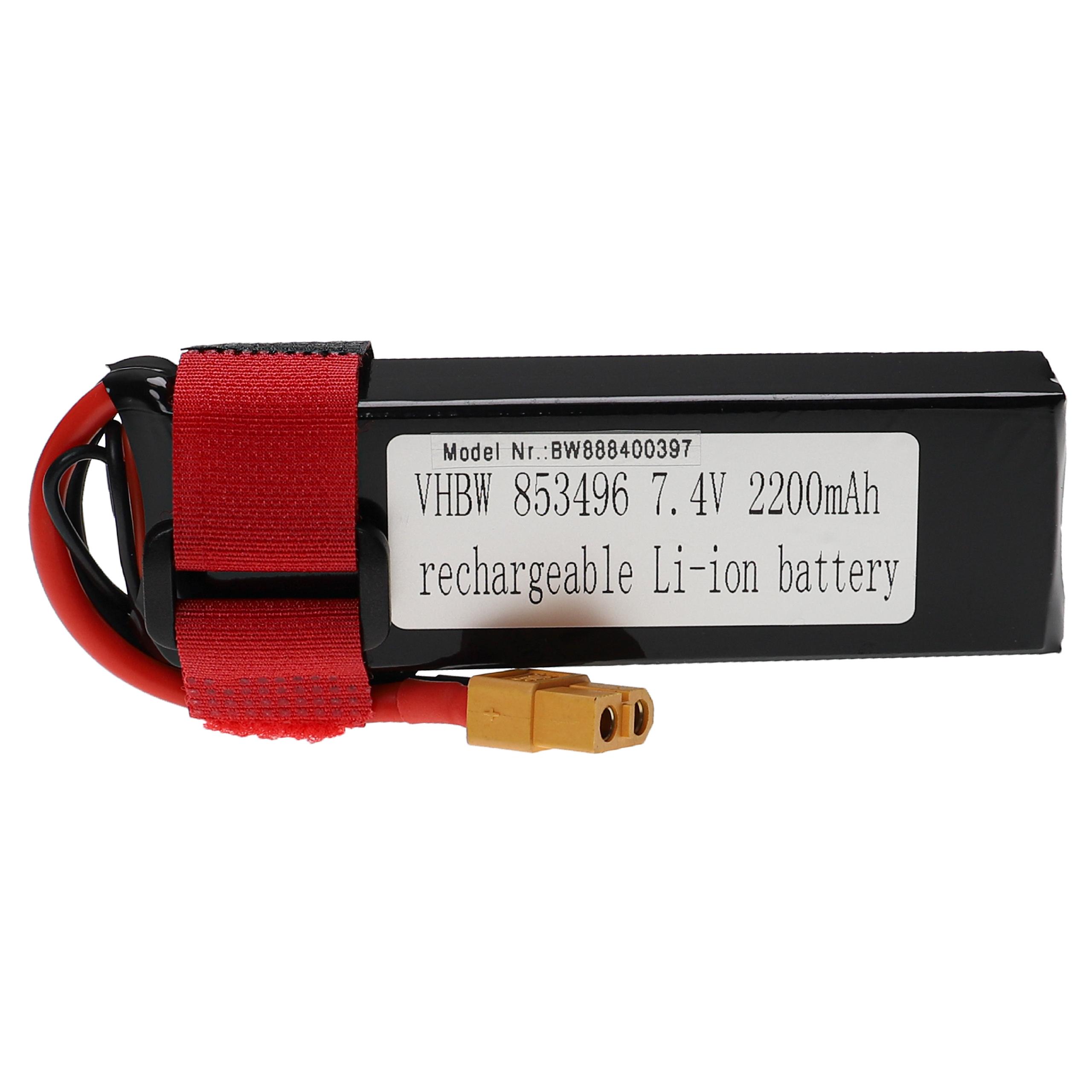 Batterie pour modèle radio-télécommandé - 2200mAh 7,4V Li-polymère, XT60