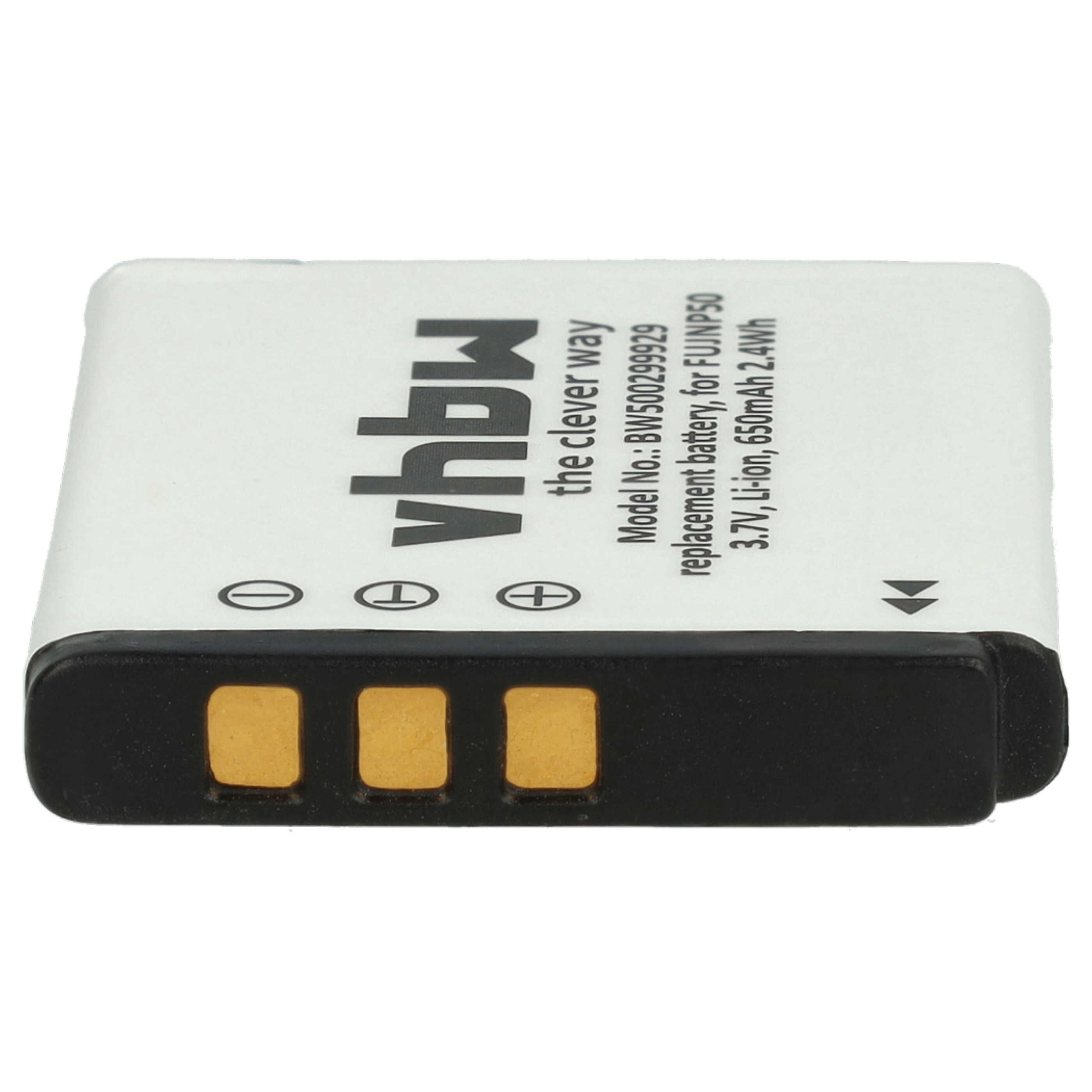 Batterie remplace Pentax D-Li68, D-Li122 pour appareil photo - 650mAh 3,6V Li-ion