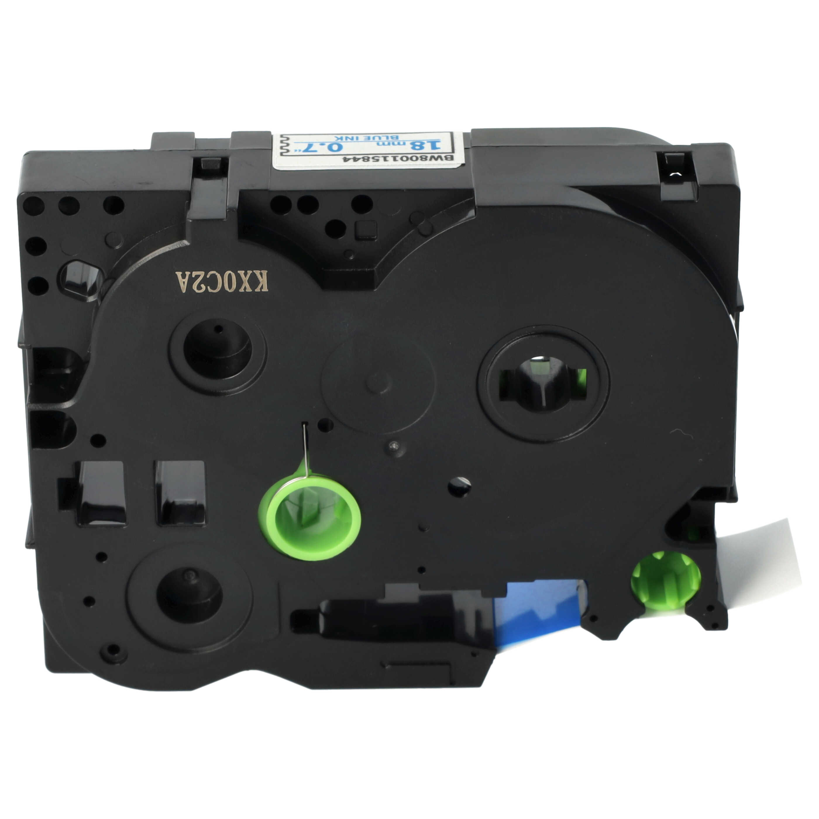 Label Tape replaces Brother TZE-FA4 - 18 mm Blue to White, Iron-On