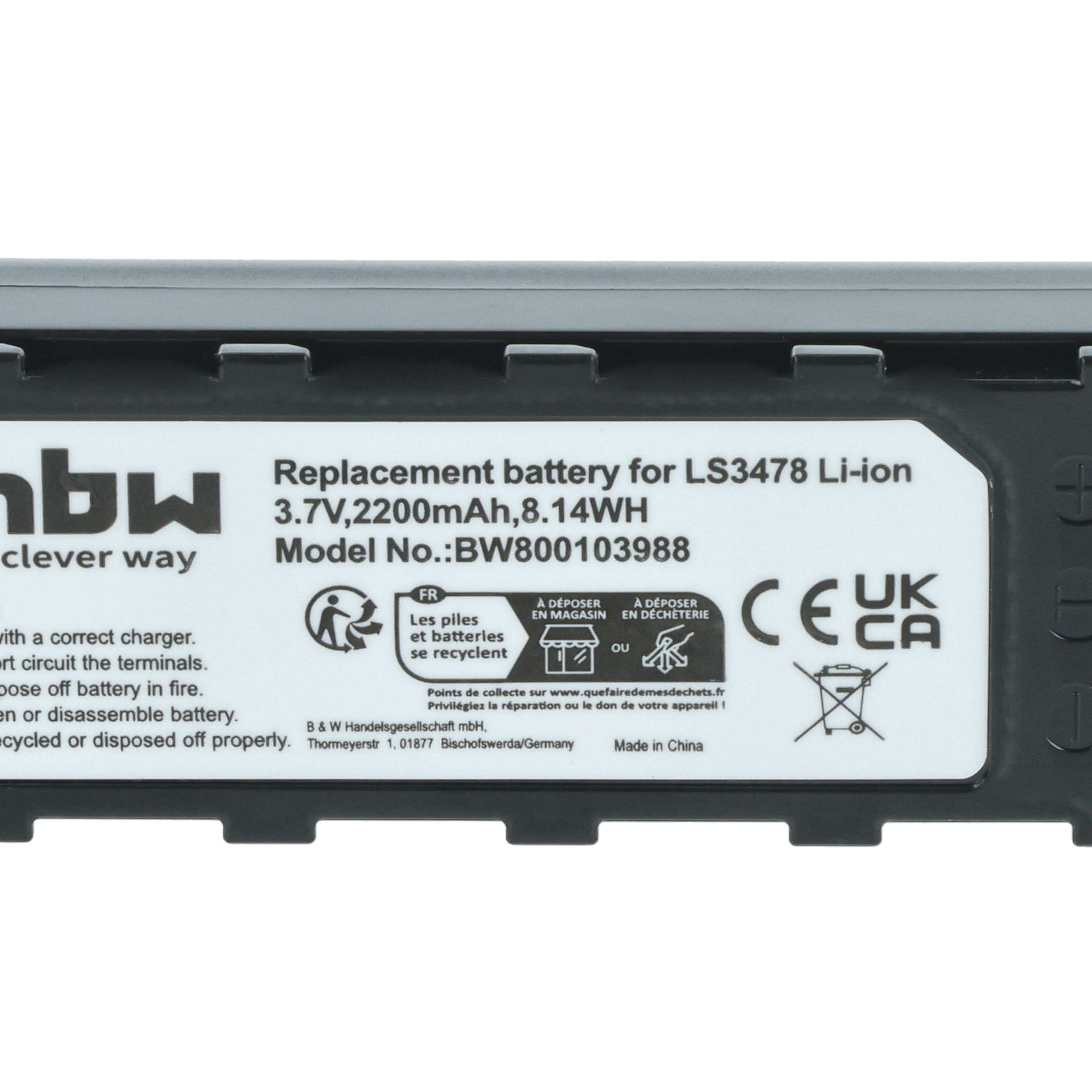 5x Batteria sostituisce Leuze 50120448 per barcode scanner Symbol - 2200mAh 3,7V Li-Ion