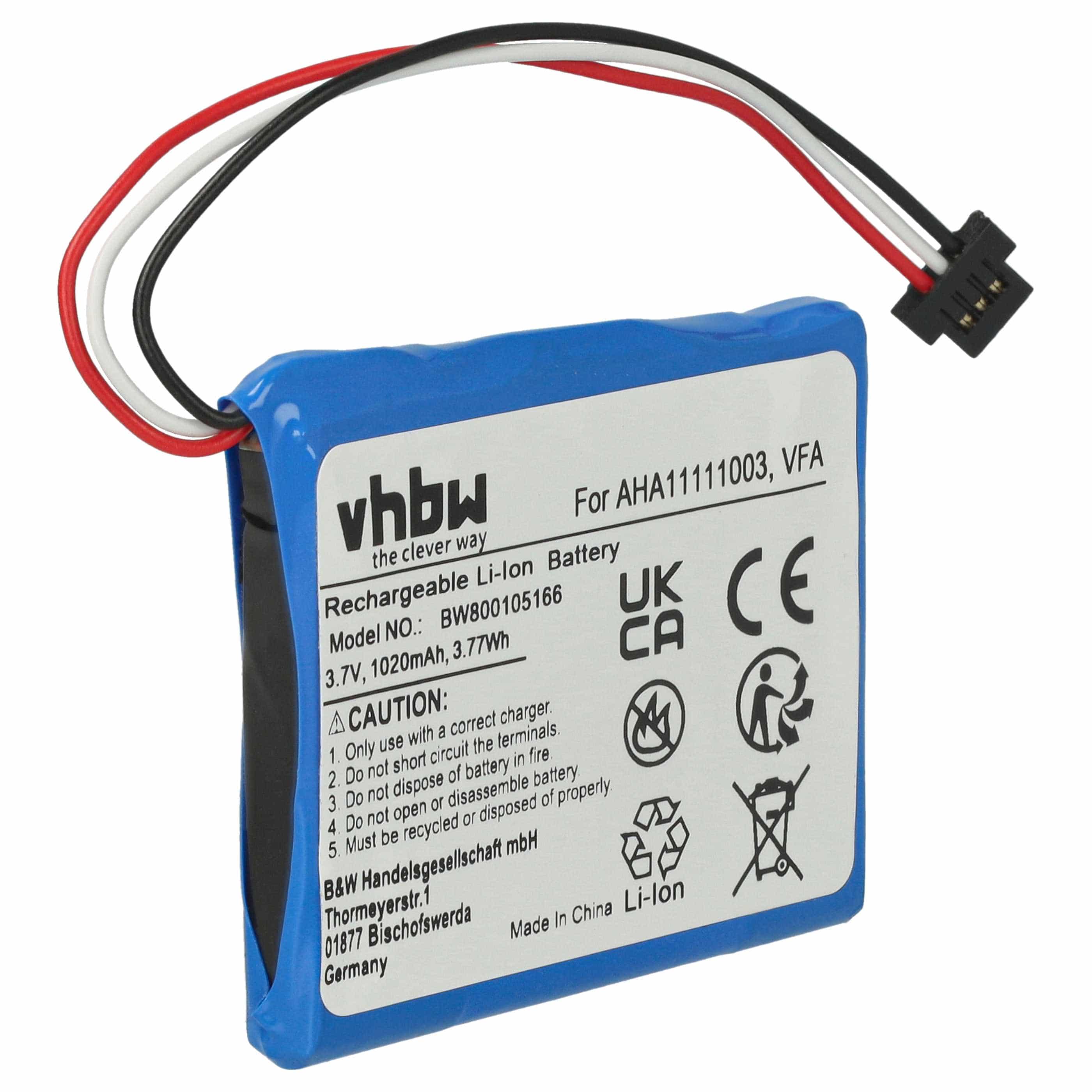 Akumulator do nawigacji GPS zamiennik TomTom VFA, AHA11111003 - 1020 mAh 3,7 V Li-Ion