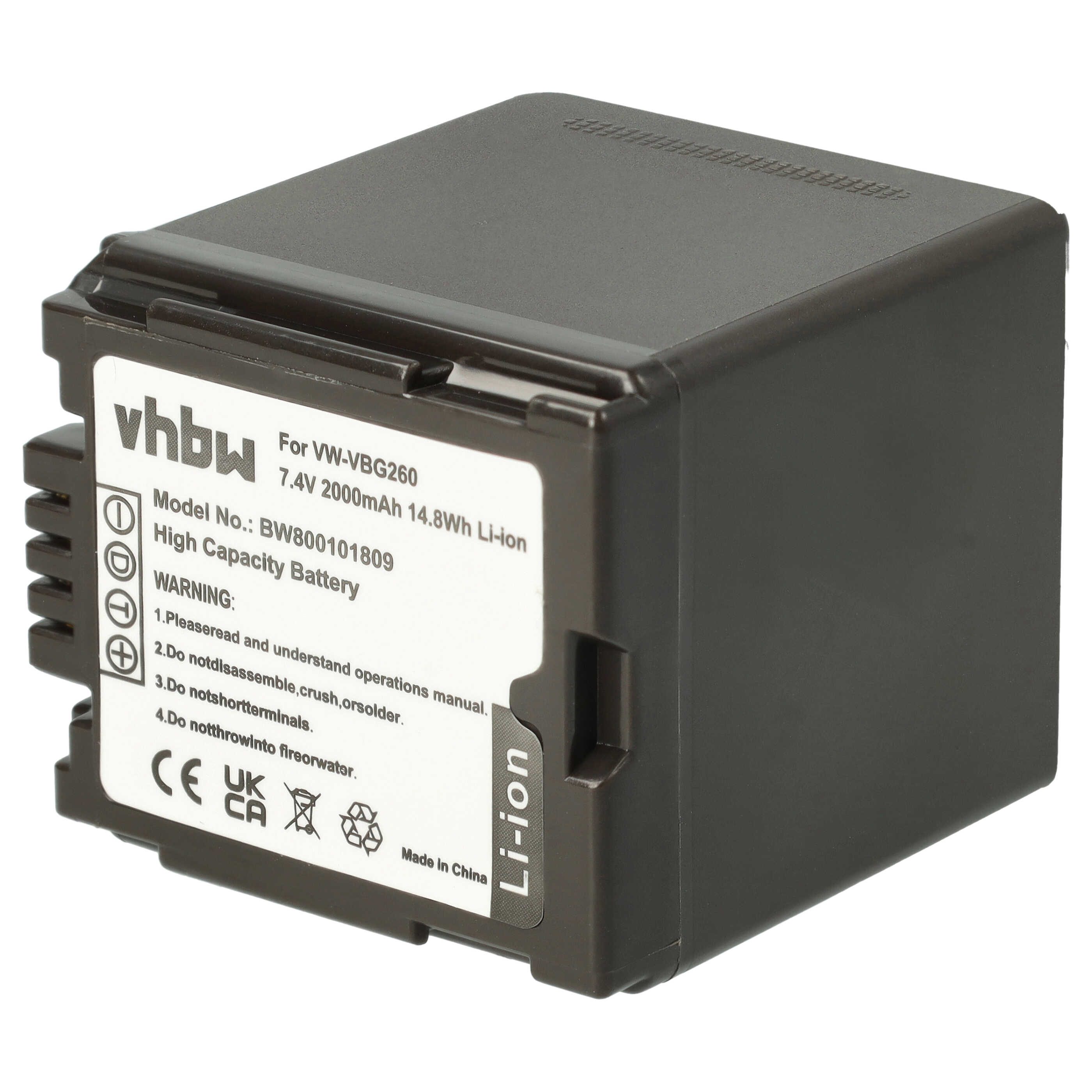 Batterie DSTE VW-VBG260 Compatible Panasonic AG-AF100 AG-HMC150 HDC-SD700 Etc | Li-ion 7,4V 3200mAh | Batterie Caméscope Remplacement