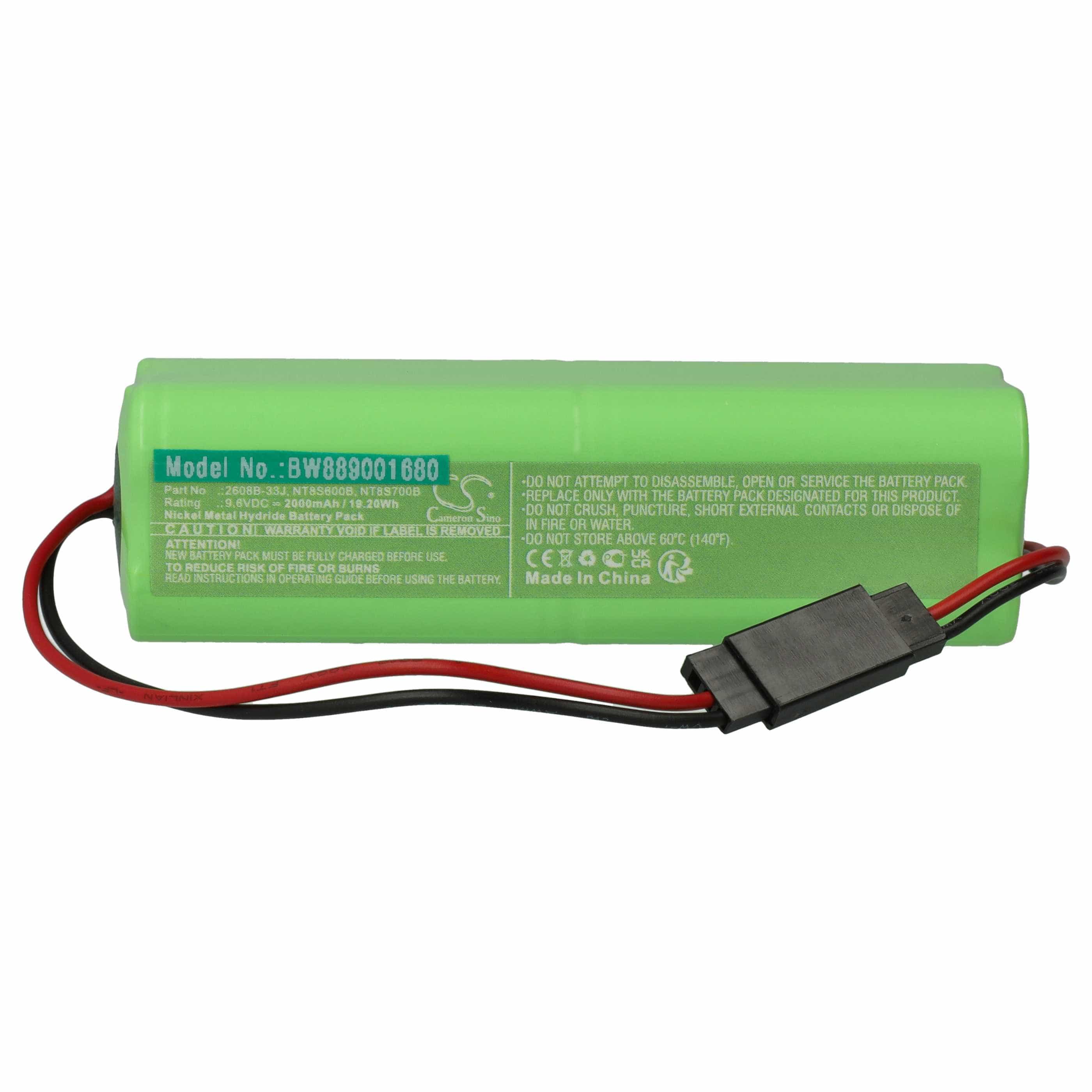 Remote Control 2x Battery replaces Futaba NT8S700B, NT8S600B, 2608B-33J - 2000 mAh 9.6 V NiMH