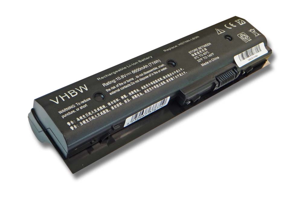 Batteria sostituisce HP 671567-831, 671567-421, 671731-001 per notebook HP - 6600mAh 10,8V Li-Ion nero