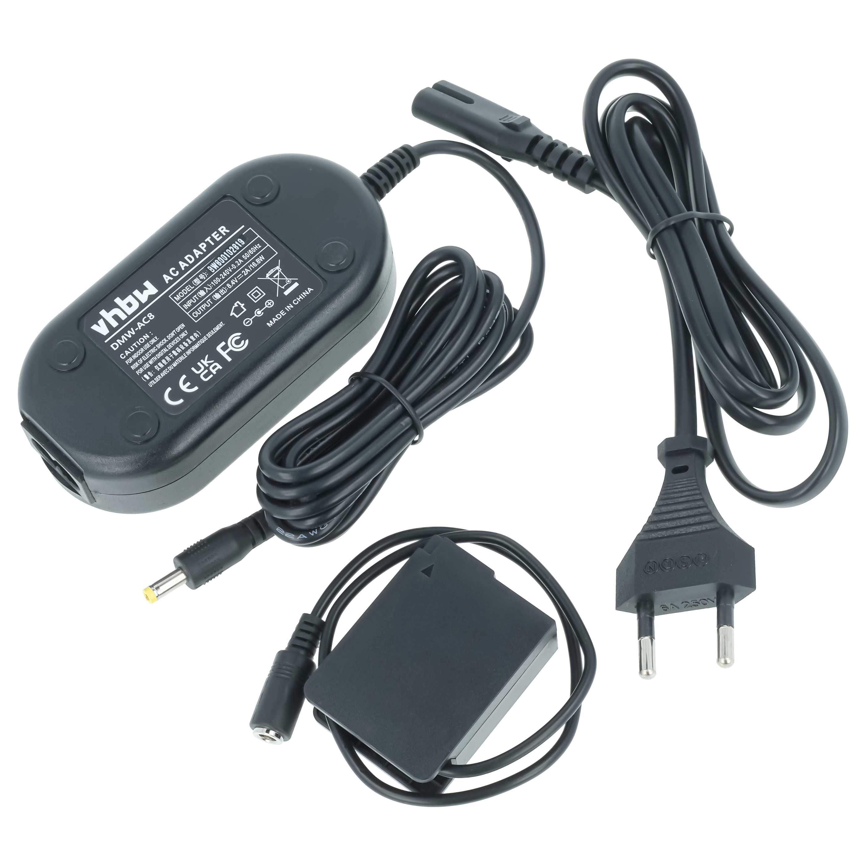 Bloc secteur remplace Panasonic DMW-DCC8, DMW-AC8EG, DMW-AC8 pour caméra Leica + coupleur DC comme Panasonic
