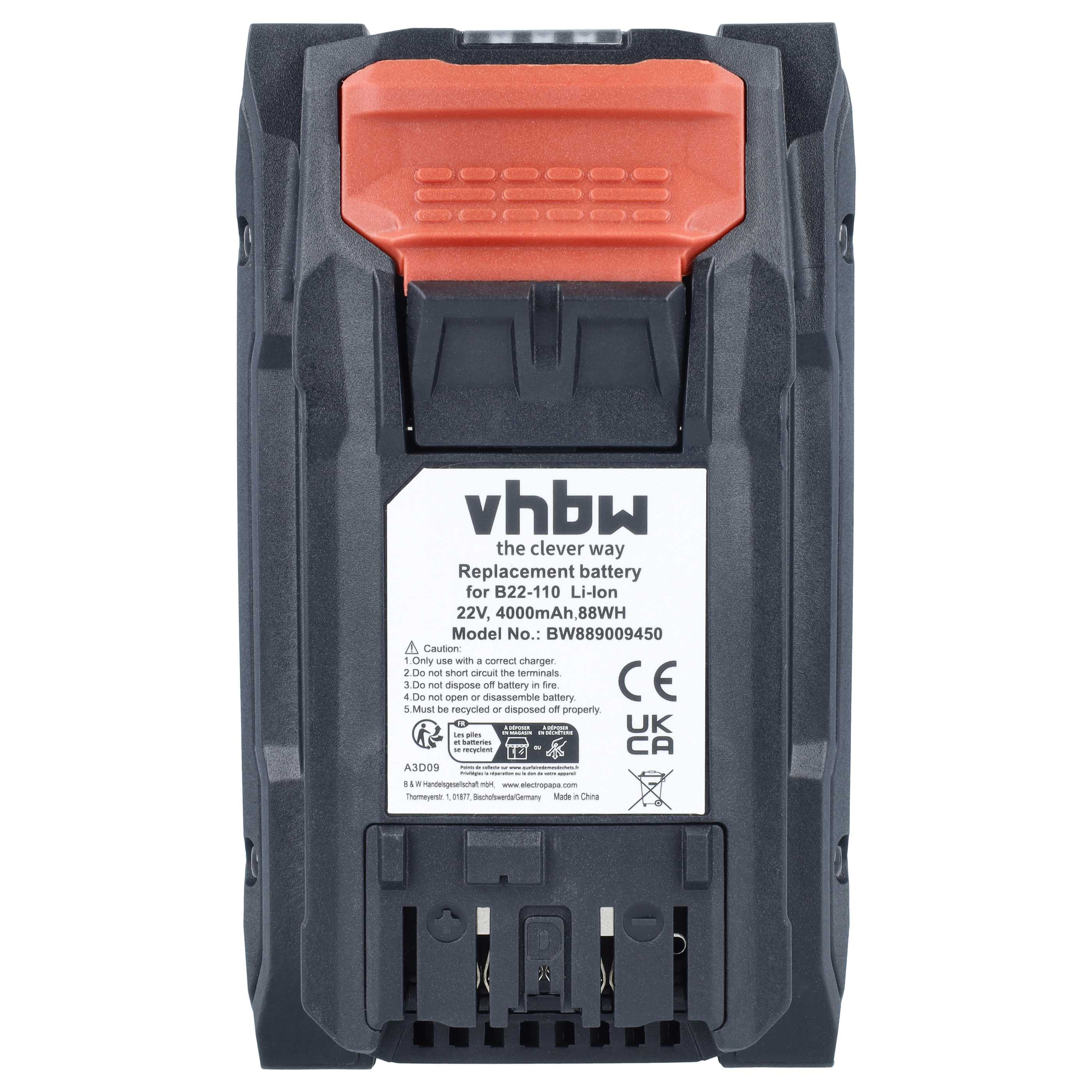 Akku 22V als Ersatz für Hilti B 22-110, B22 - 4Ah, Li-Ion