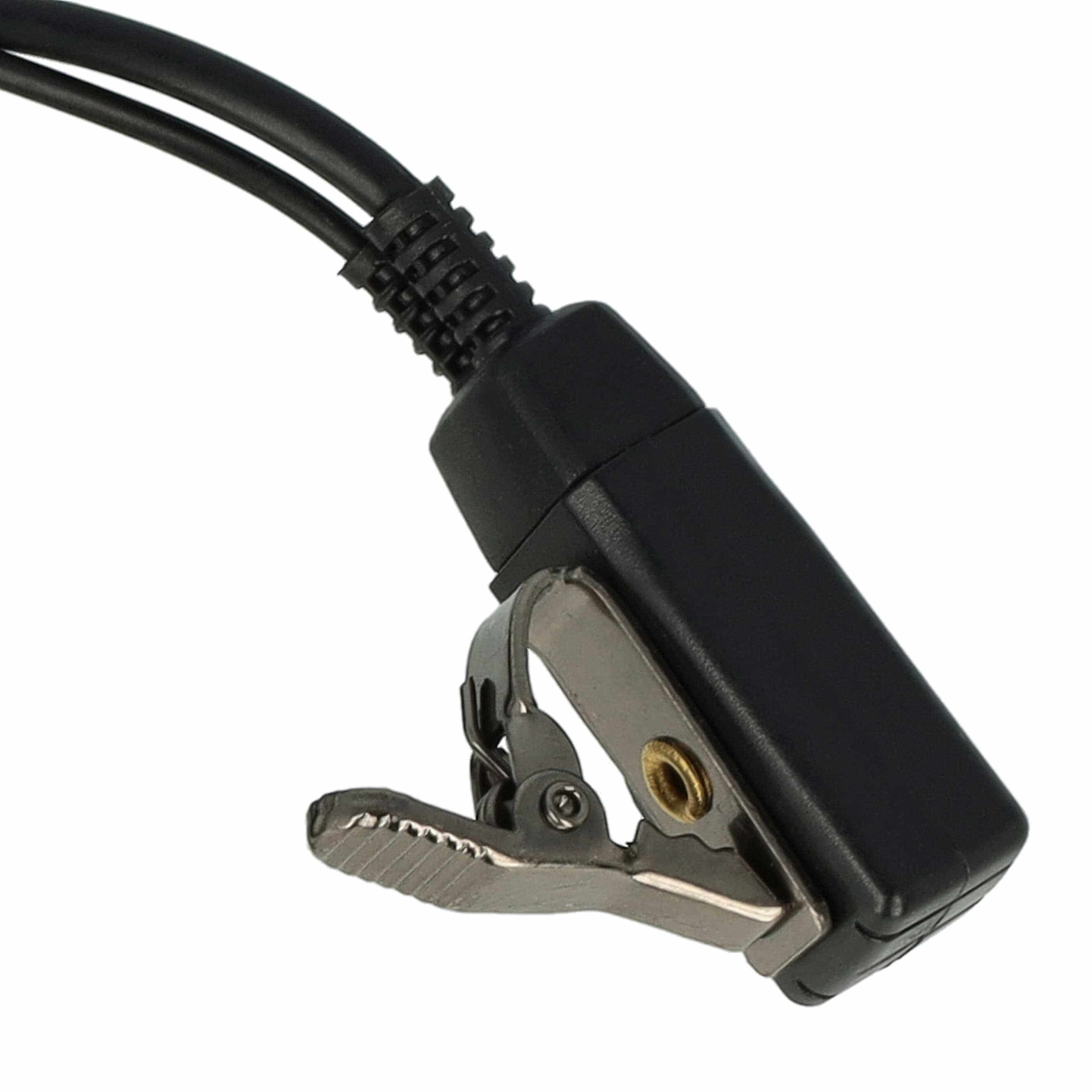 Oreillette de talkie-walkie pour Motorola GP300 et autres - Avec touche de réponse + support clip, noir