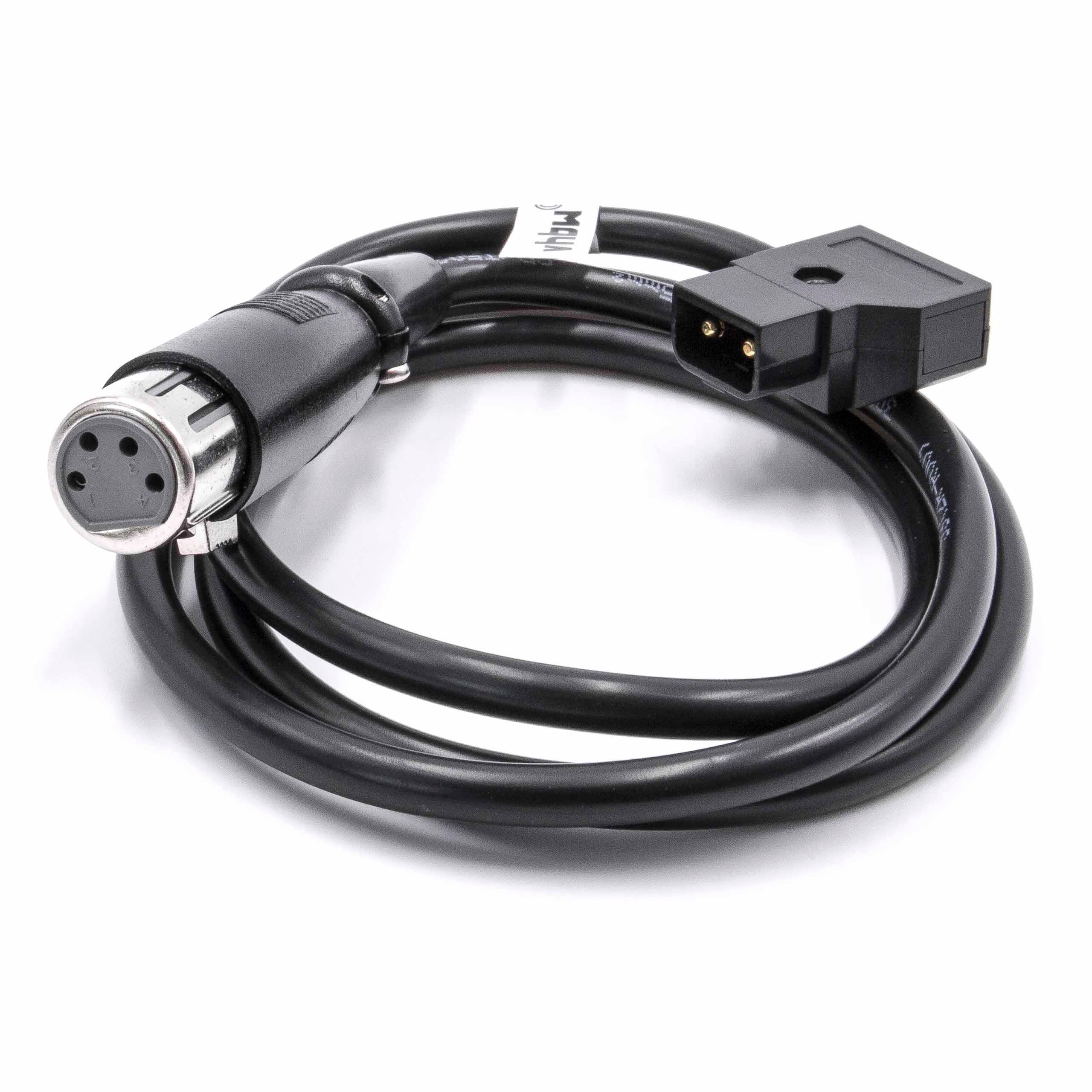 Câble adaptateur D-Tap (mâle) vers XLR 4 broches pour appareil photo Anton Bauer D-Tap, Dionic - 1 m noir