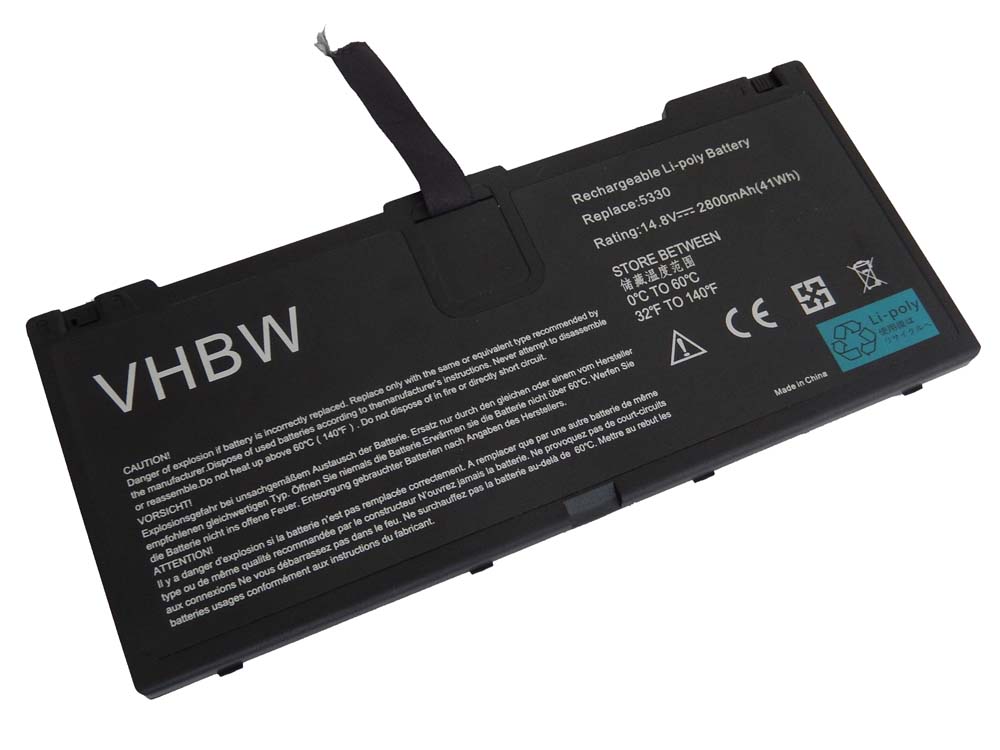 Notebook Battery Replacement for HP 635146-001, 634818-271, FN04, FN04041 - 2800mAh 14.8V Li-polymer, black