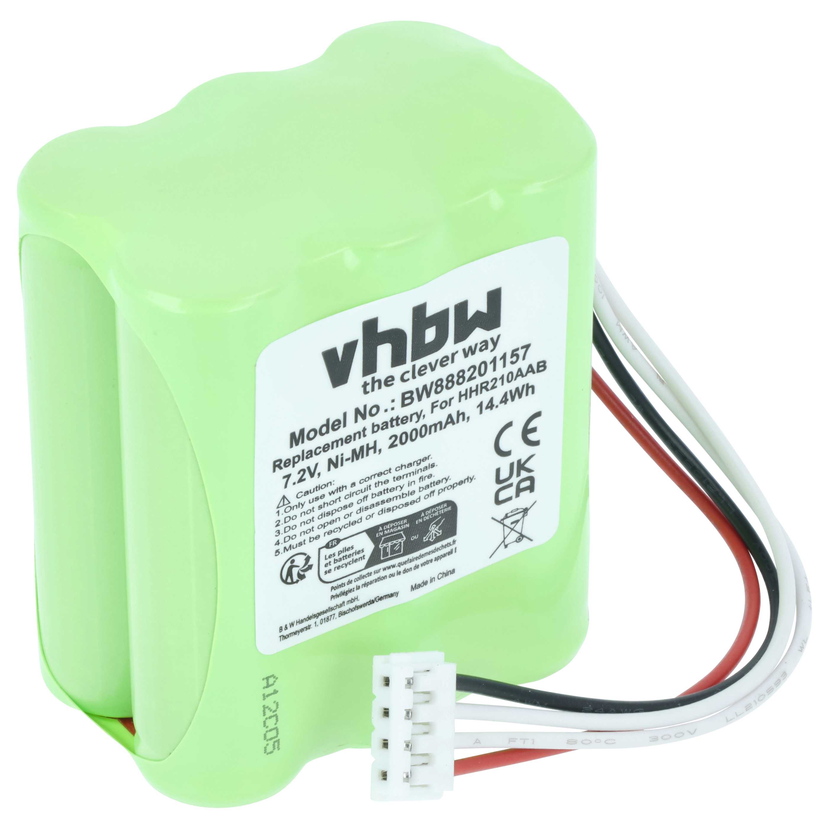 Electric Keyboard Battery replaces Korg KITBAT1002, HHR210AAB - 2000 mAh 7.2 V NiMH