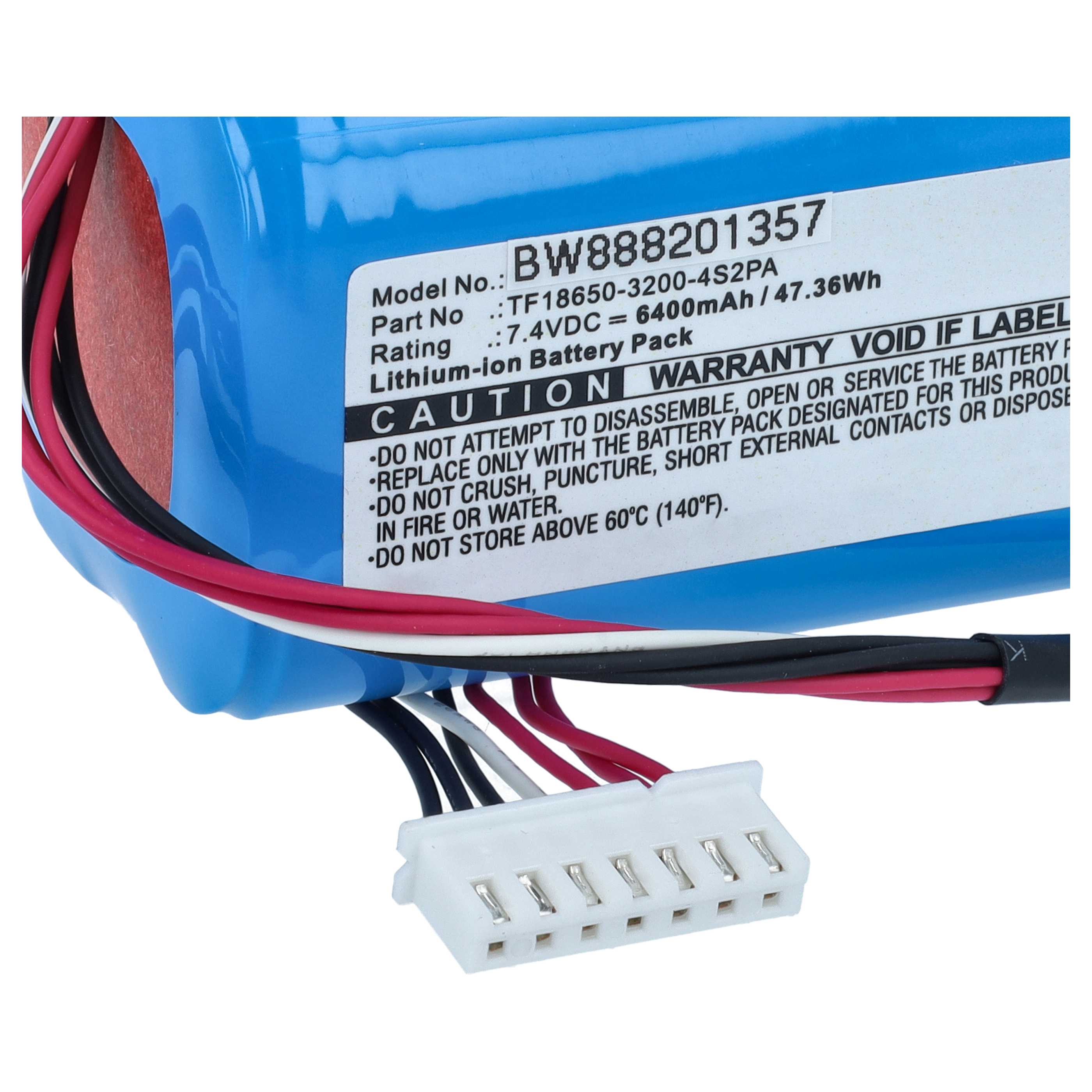 Battery replaces Marshall C196A1 for Marshall Loudspeaker - Li-Ion 6400 mAh