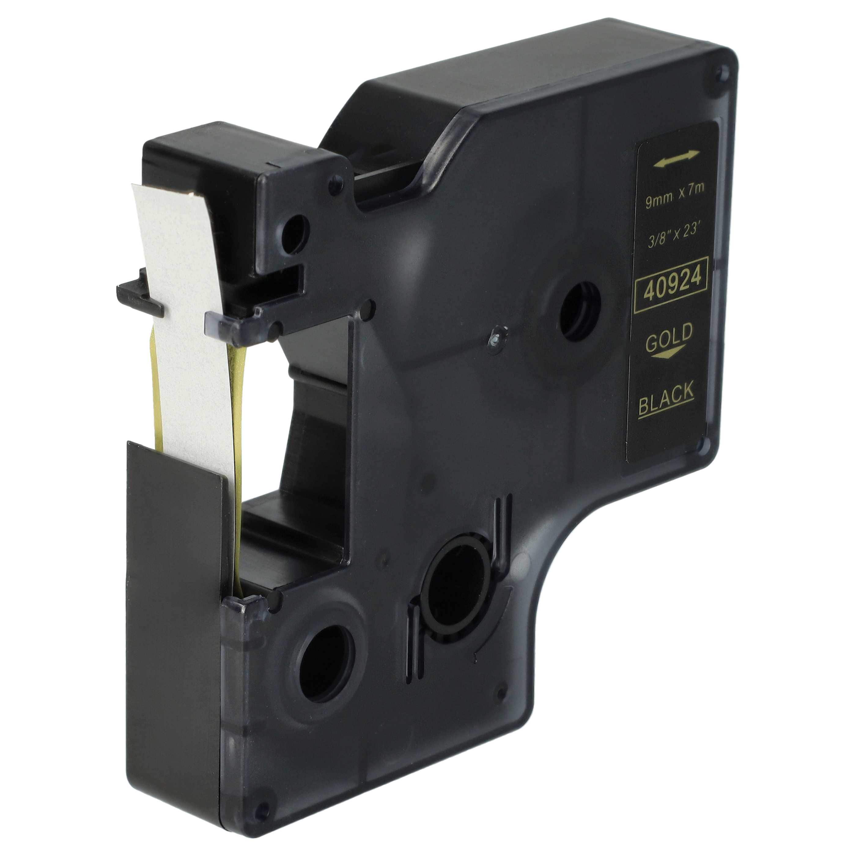 Label Tape replaces Dymo 40924, D1 - 9 mm Gold to Black