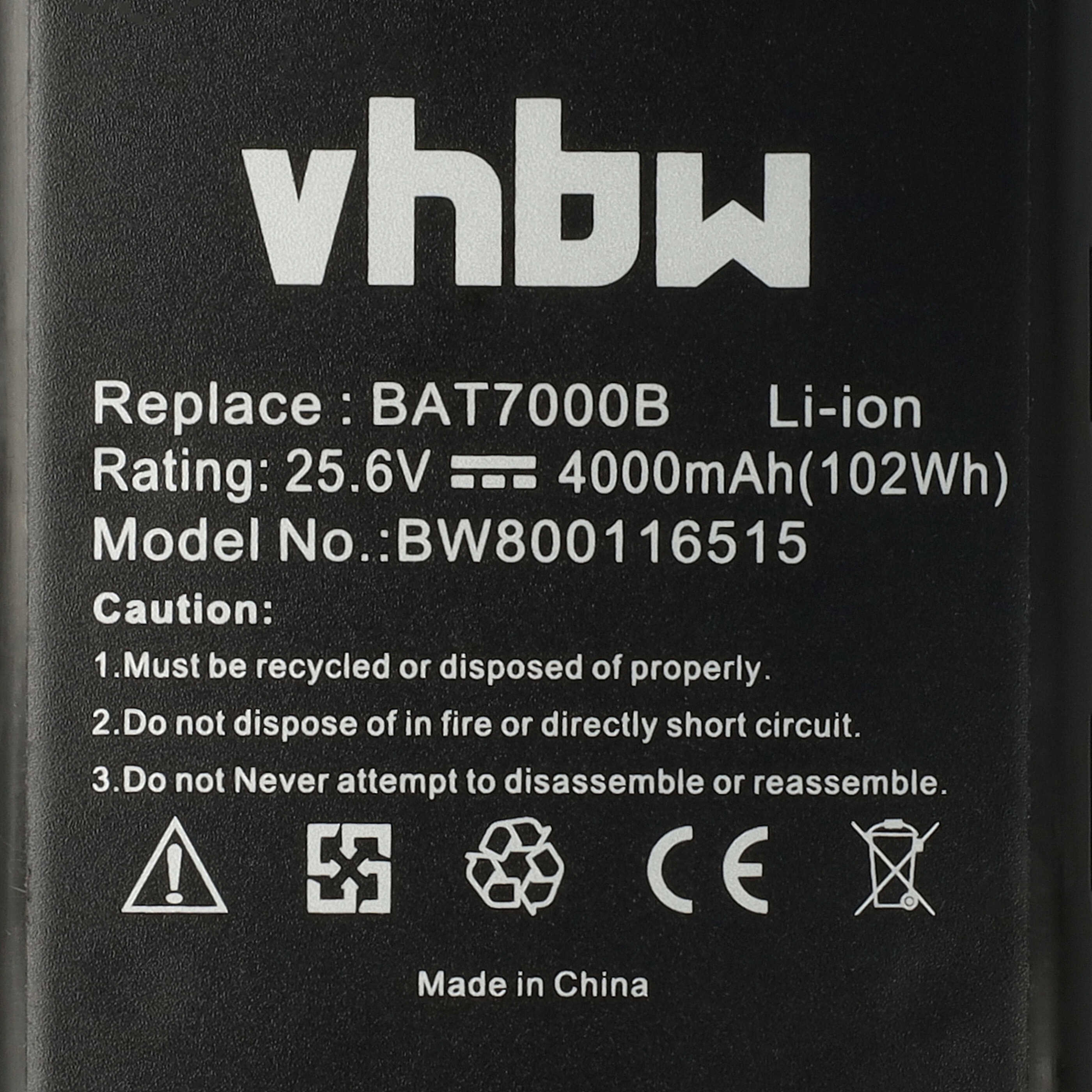 Batterie remplace Robomow 8IFR27/66, BAT7000B, BAT7001A pour outil de jardinage - 4000mAh 25,6V Li-ion
