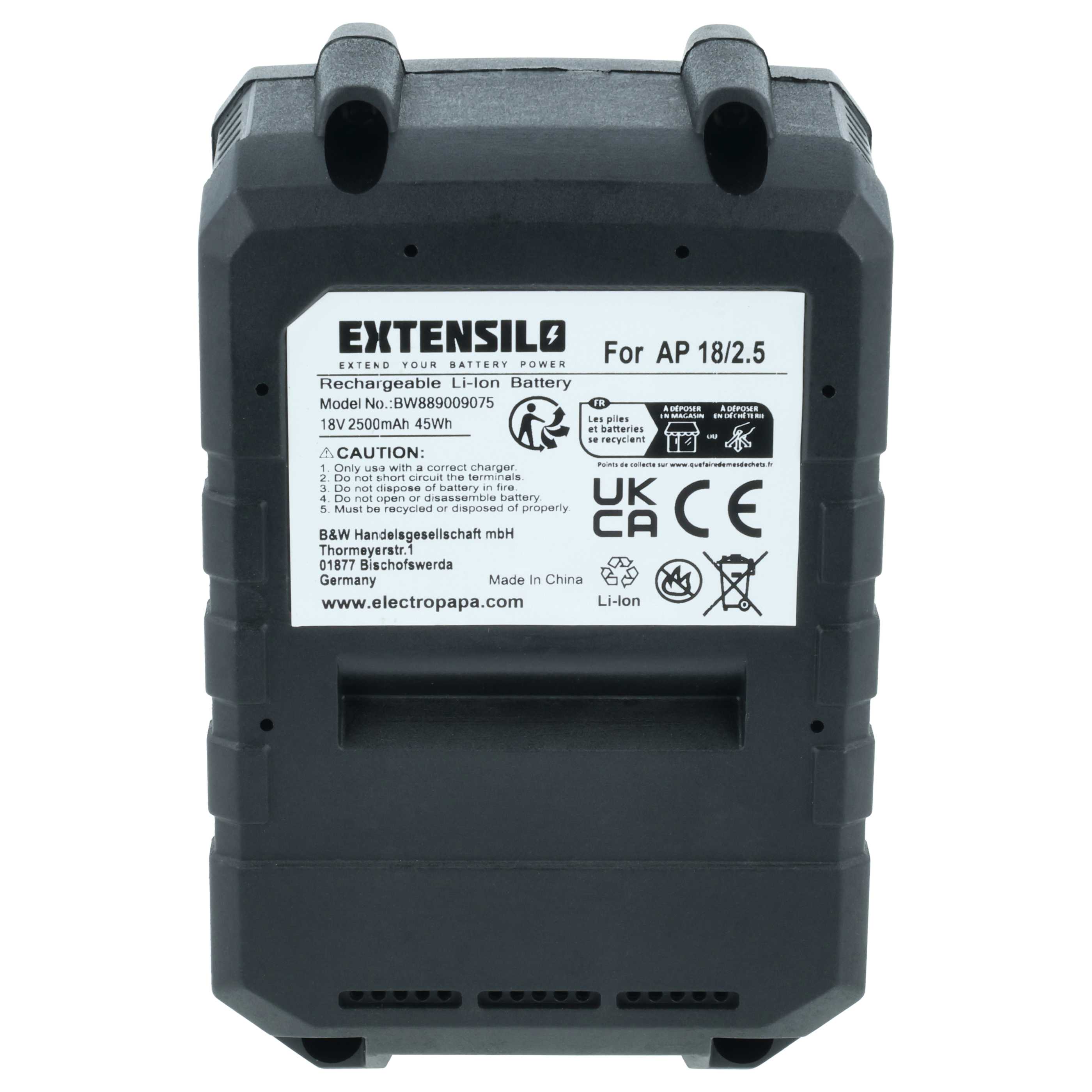 2x Battery suitable for Flex Lithium Power 18 V Electric Power Tool - 2500 mAh, 18 V, Li-Ion