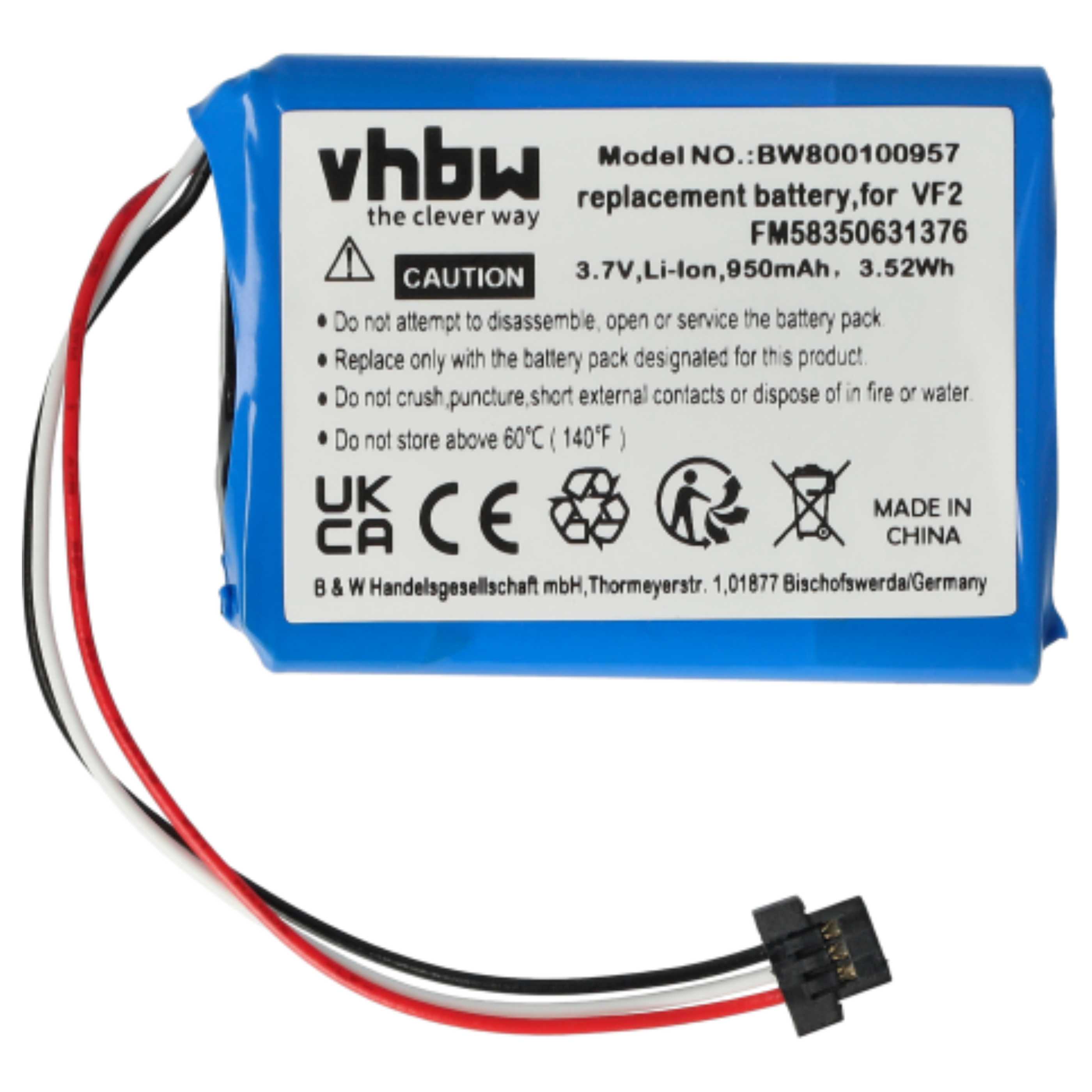 GPS Navigation-Akku als Ersatz für TomTom 6027A0089521 - 950mAh 3,7V Li-Ion