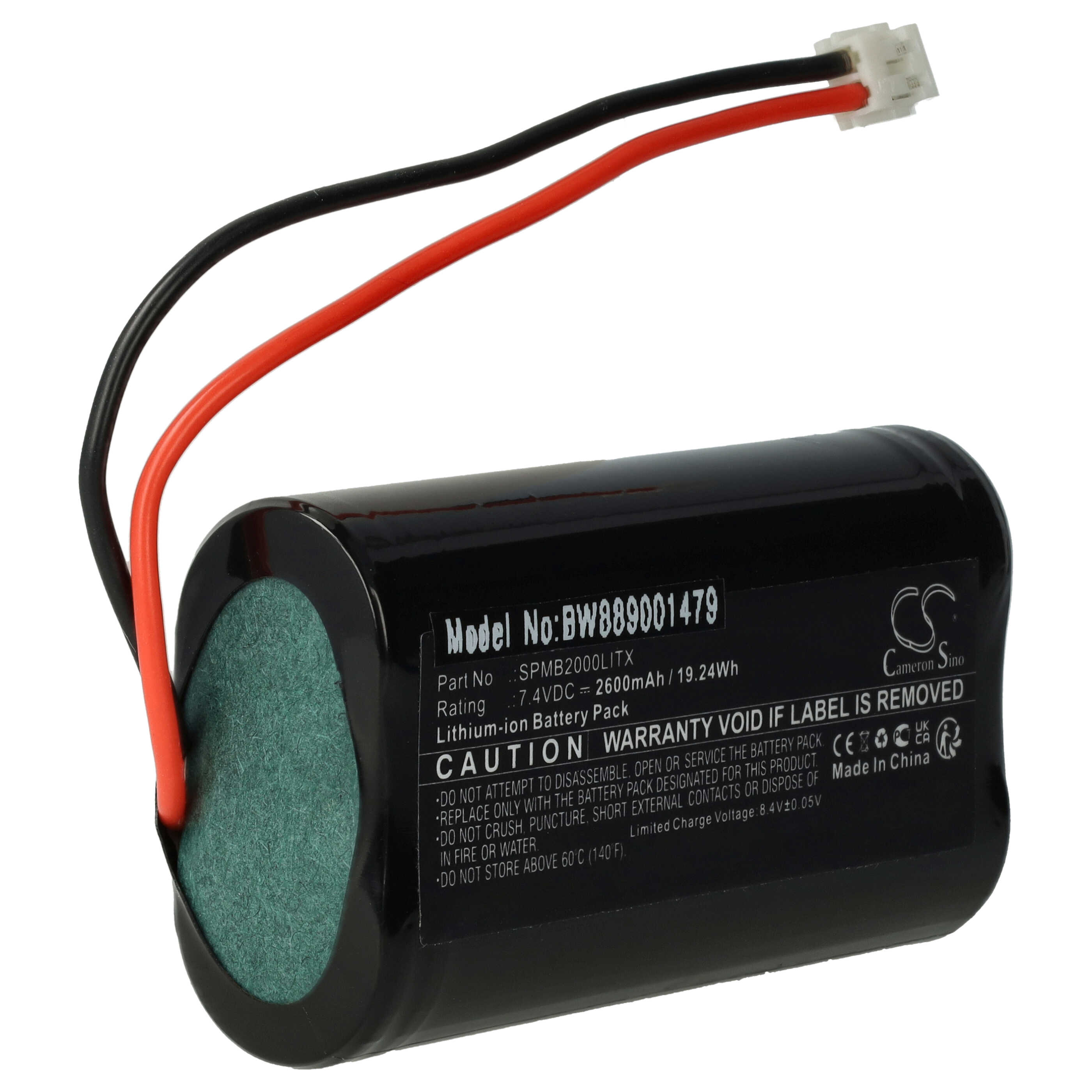 Batterie remplace Spektrum SPMB2000LITX pour télécommande - 2600mAh 7,4V Li-ion