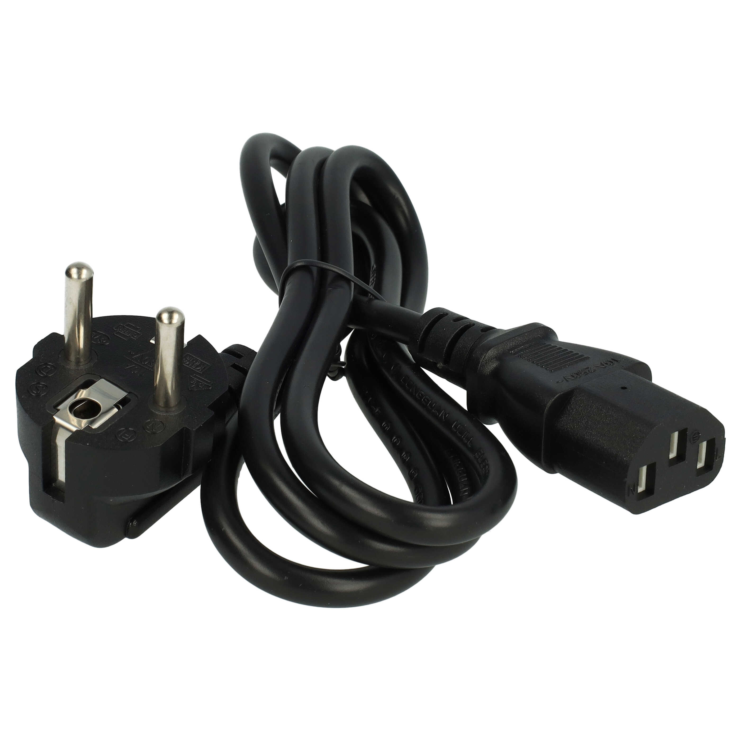 vhbw Câble connecteur euro type F compatible avec appareils électriques comme PC moniteur - Prise C13, 1,2m
