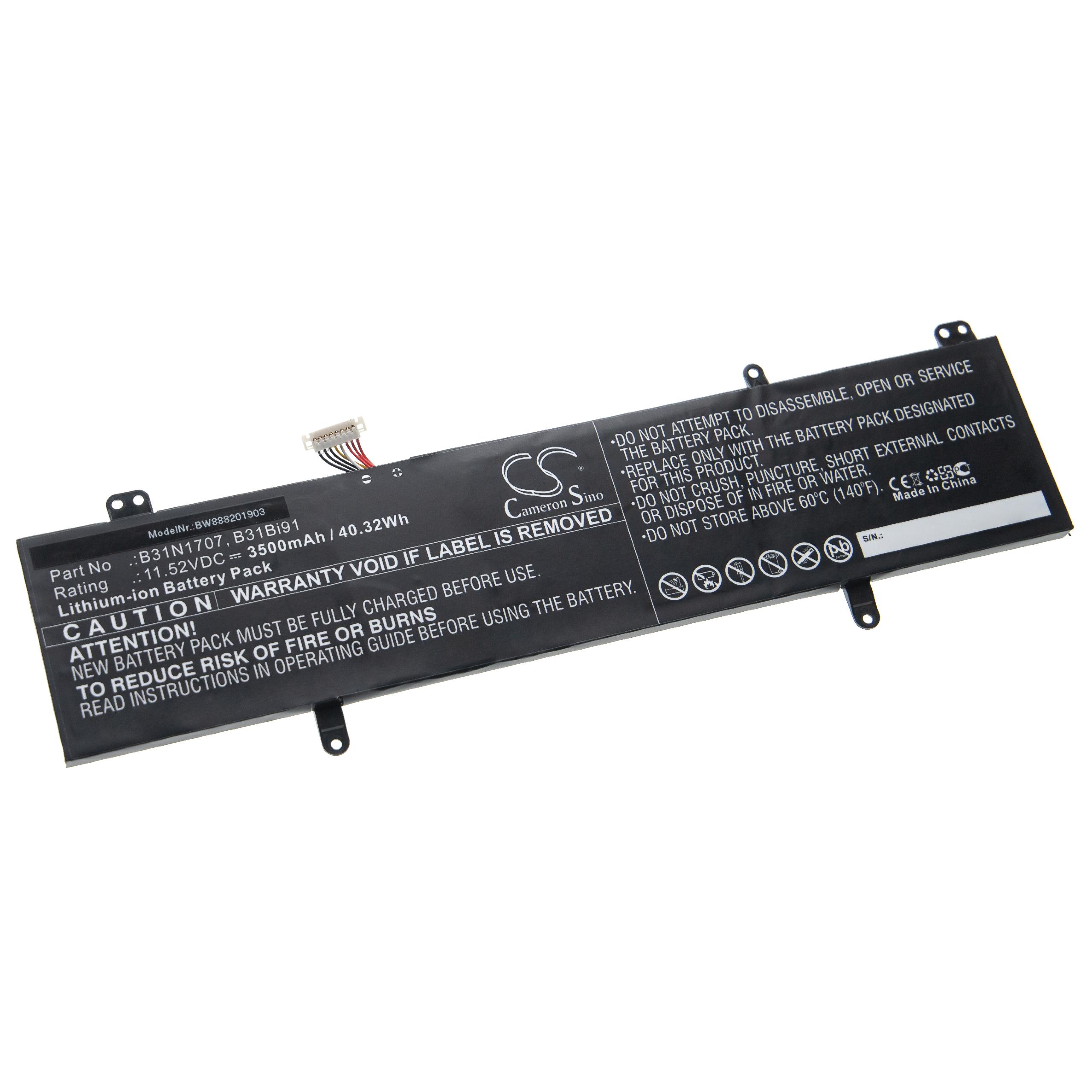Batteria sostituisce Asus 0B200-02710000, B31Bi91, 0B200-02710100M per notebook Asus - 3500mAh 11,52V Li-Ion