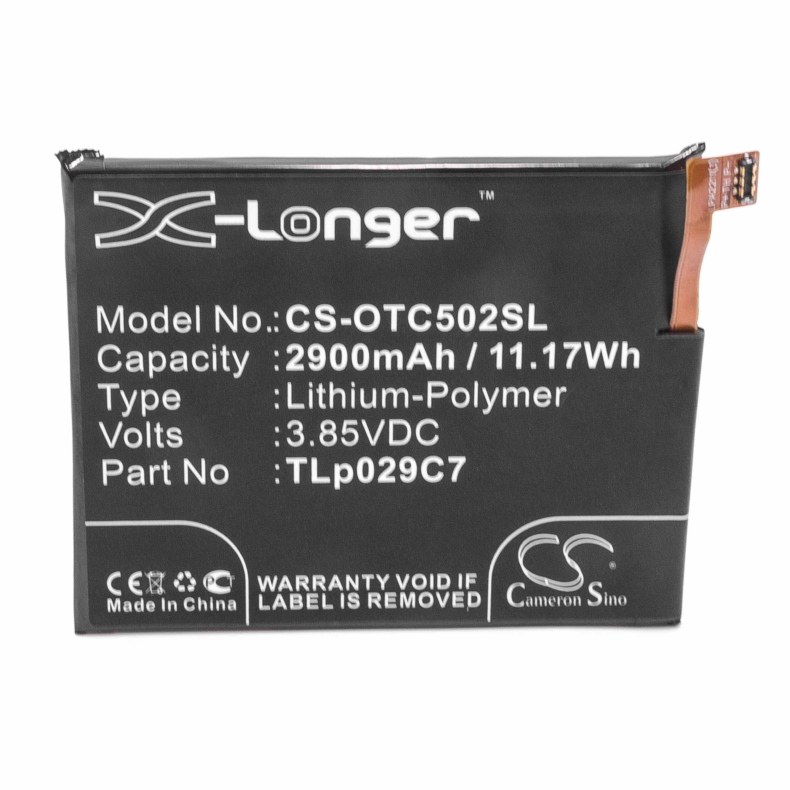 Batteria sostituisce Alcatel TLp029C7 per cellulare Alcatel - 2900mAh 3,85V Li-Poly