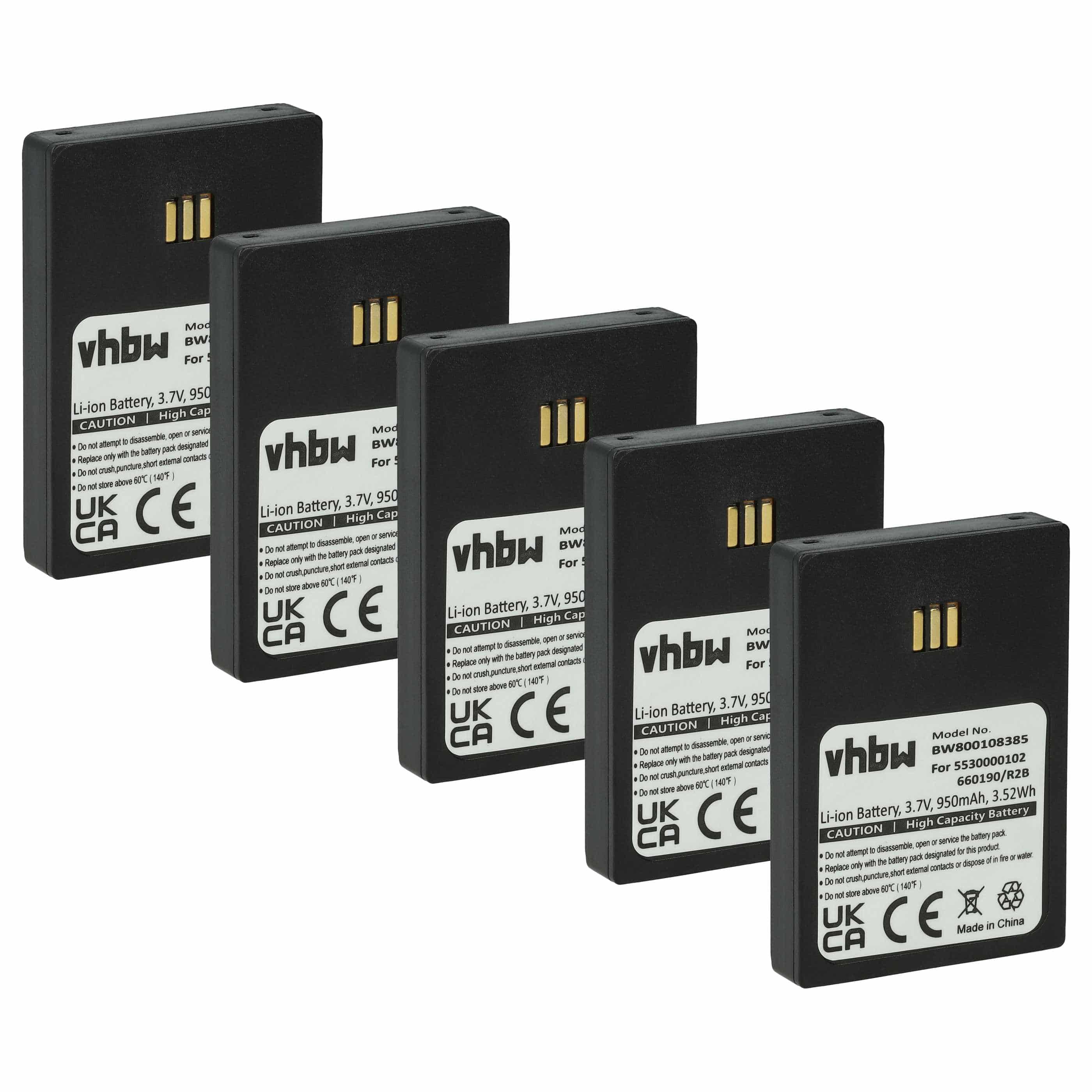 5x Batteries remplace Alcatel 3BN78404AA pour téléphone Ericsson - 950mAh 3,7V Li-ion