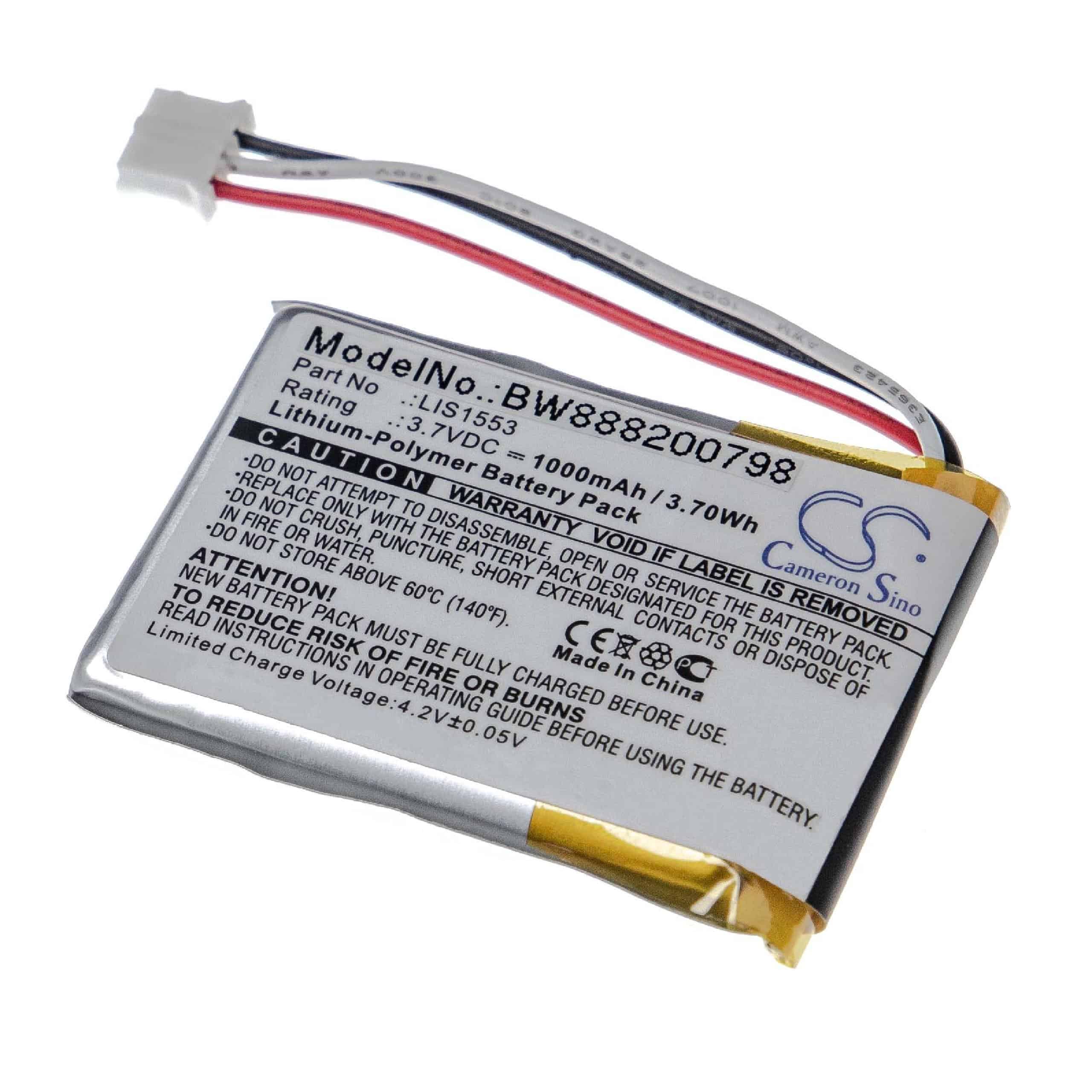 Akumulator do słuchawek bezprzewodowych zamiennik Sony LIS1553(SY6), LIS1553 - 1000 mAh 3,7 V LiPo