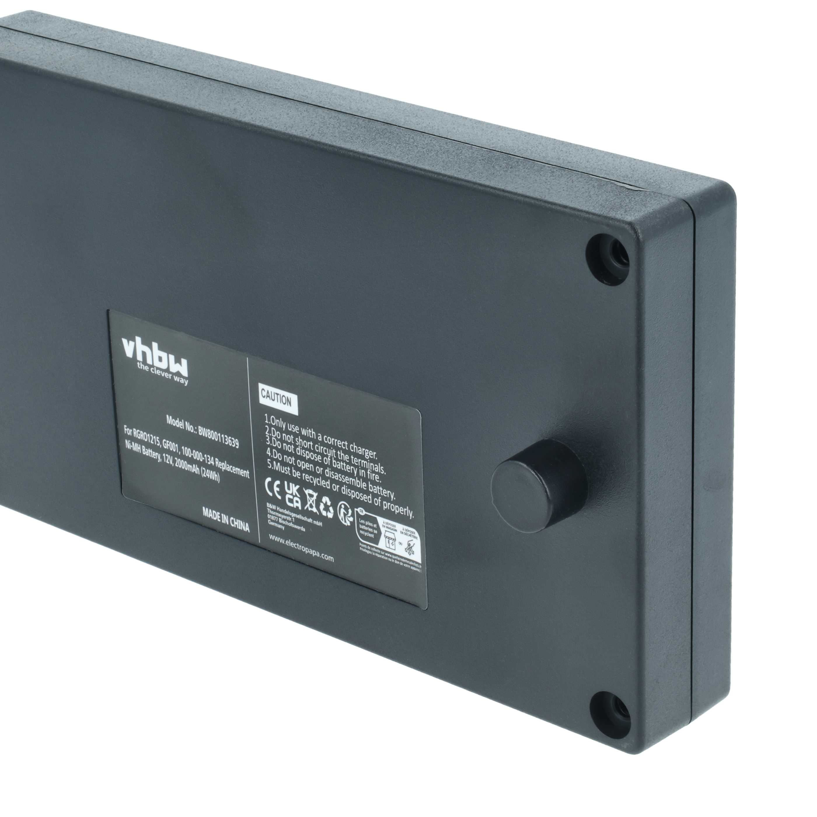 Akku (2 Stück) als Ersatz für Gross Funk RGRO1215, 738010957, GF001, 100-000-134 Steuerung - 2000mAh 12V NiMH