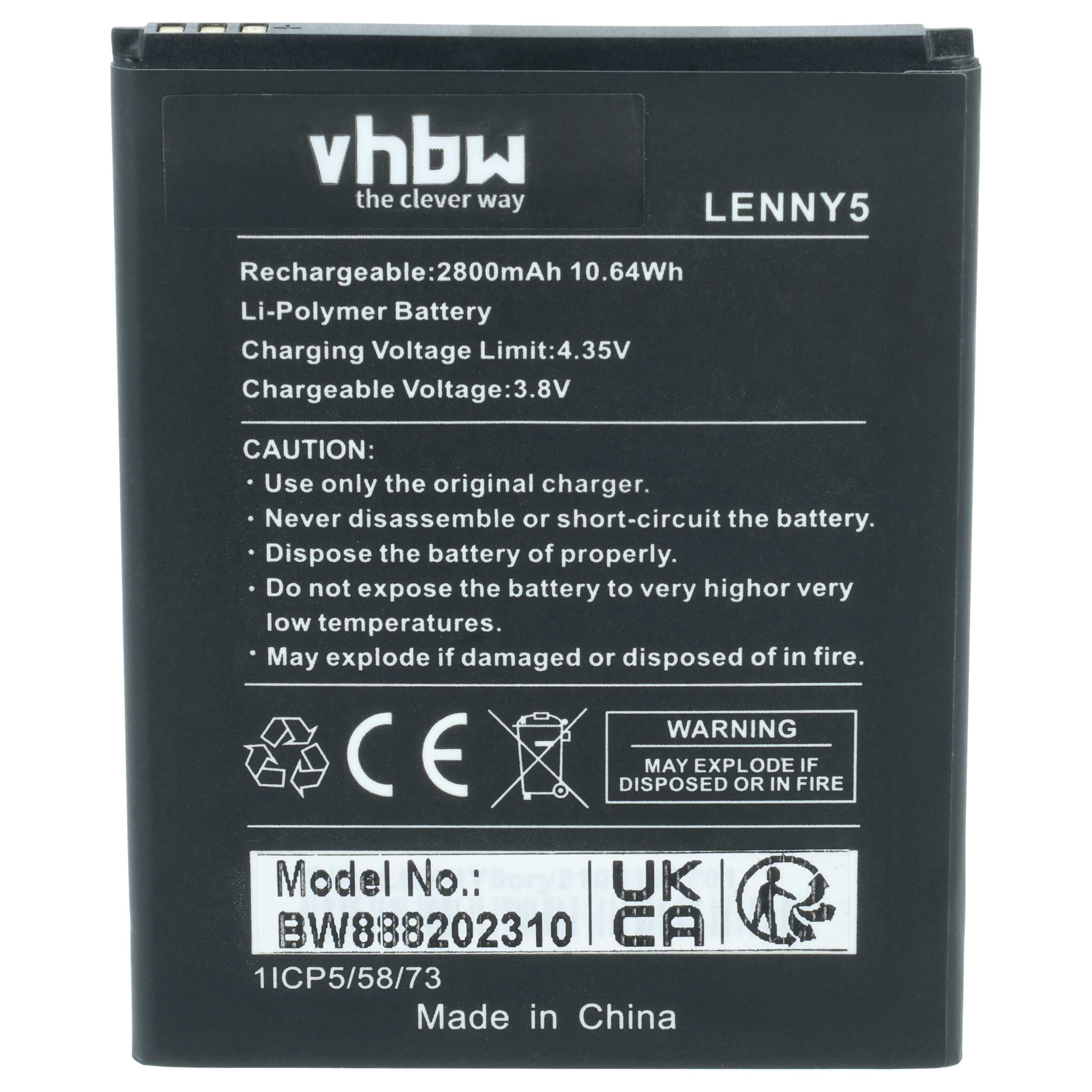 Akumulator do telefonu smartfona zamiennik Wiko 115823 - 2600 mAh 3,8 V Li-Ion