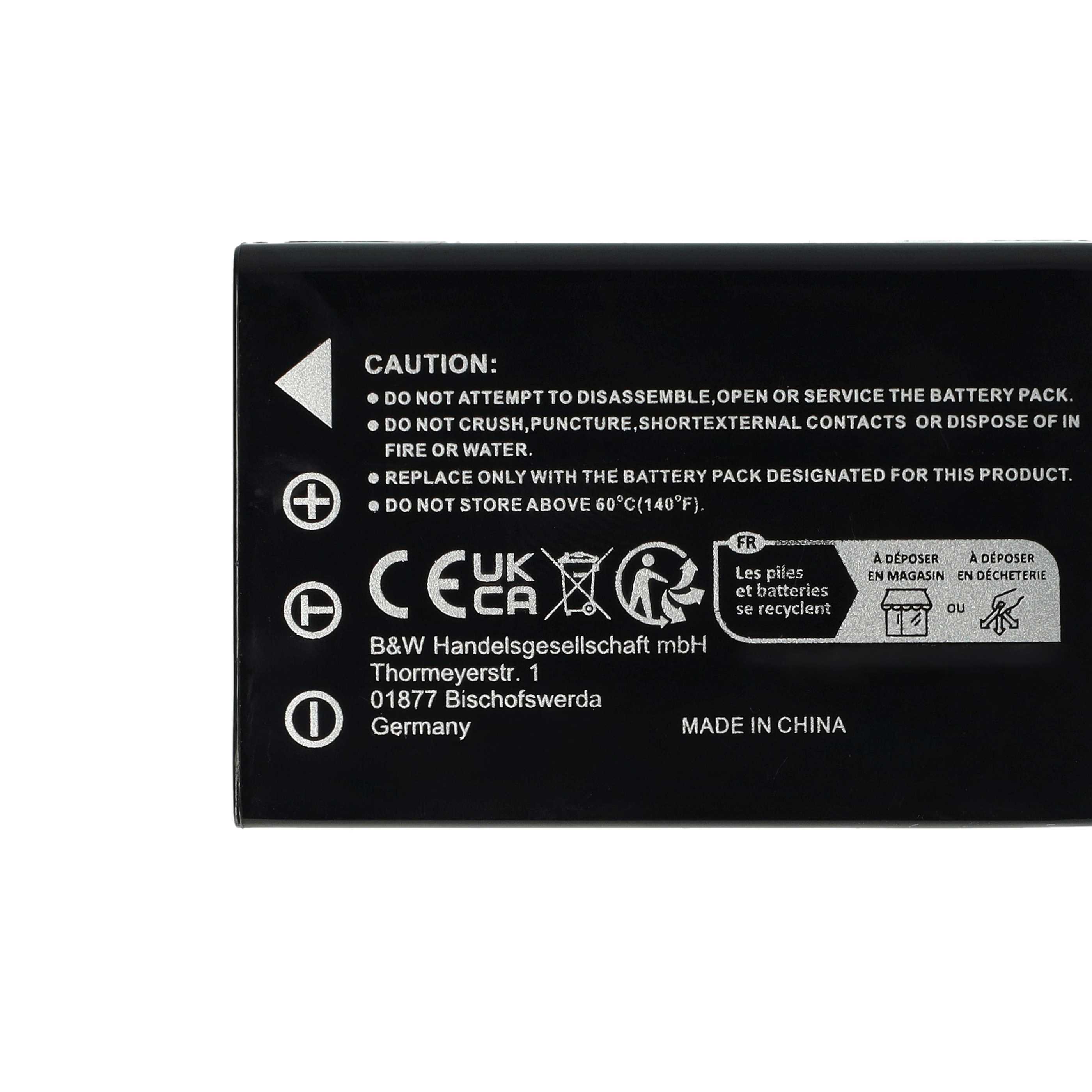 Batería reemplaza Aiptek ZPT-PM18 para cámara - 1800 mAh 3,7 V Li-Ion