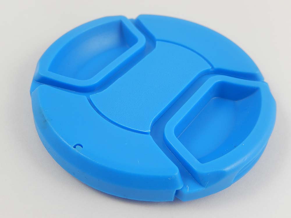 Bouchon d'objectif 58 mm - Prise centrée, plastique, bleu