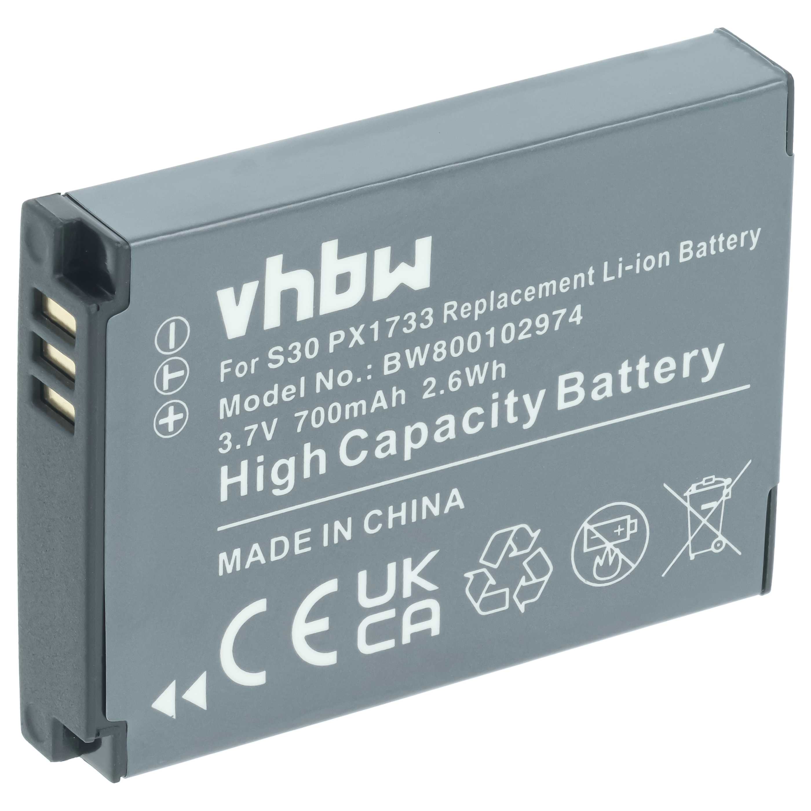 Videokamera-Akku als Ersatz für Toshiba PC1733E-1BRS, PX1733 für Toshiba - 700mAh 3,7V Li-Ion