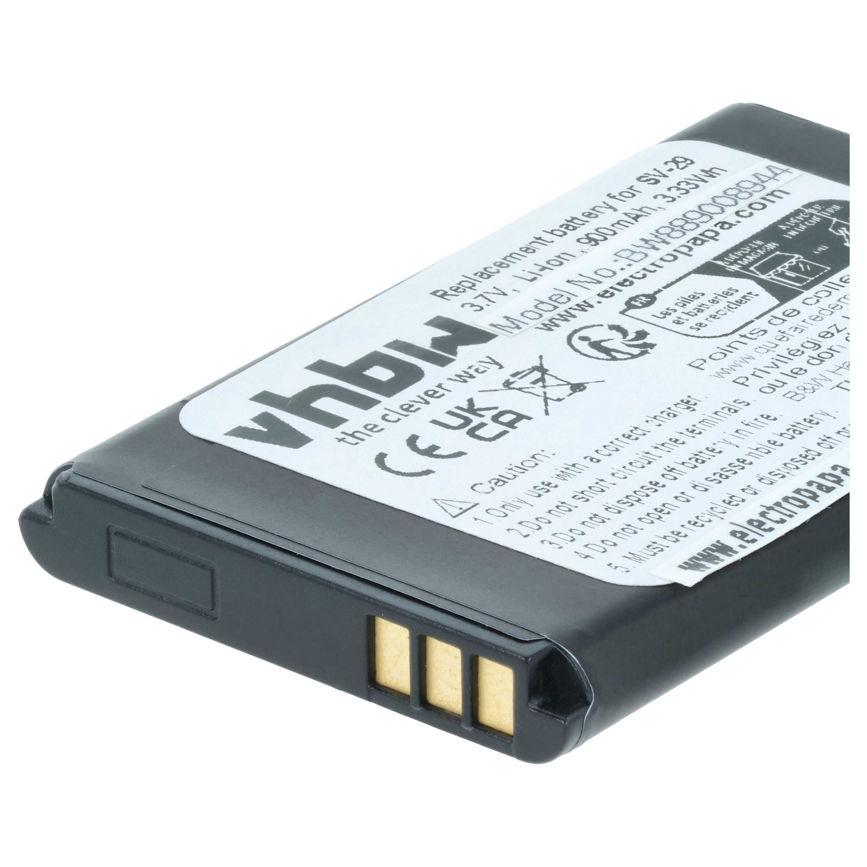 Batteria sostituisce Alcatel RTR001F01, 10000058 per cellulare - 900mAh 3,7V Li-Ion 