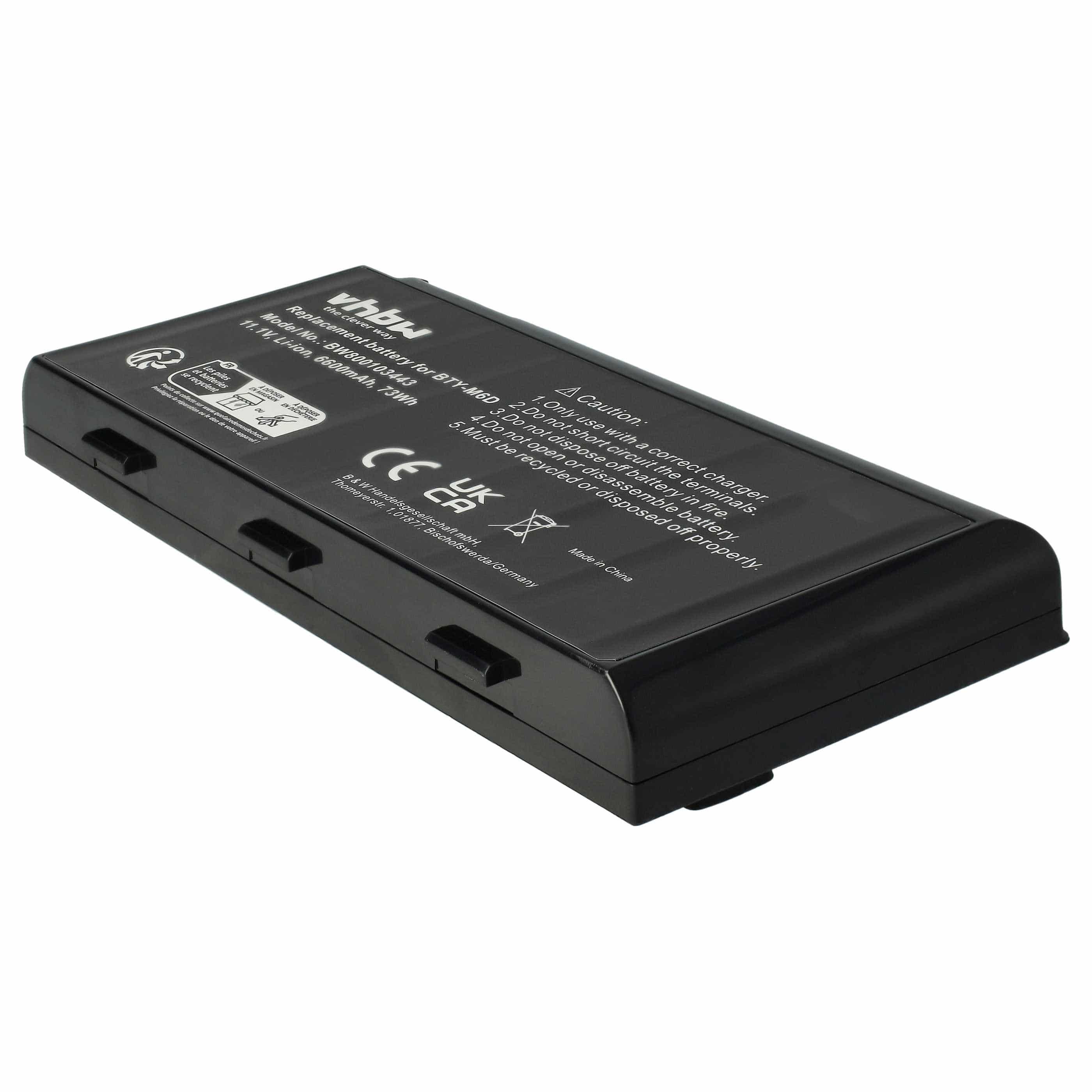 Akumulator do laptopa zamiennik Medion BTY-M6D - 6600 mAh 11,1 V Li-Ion, czarny