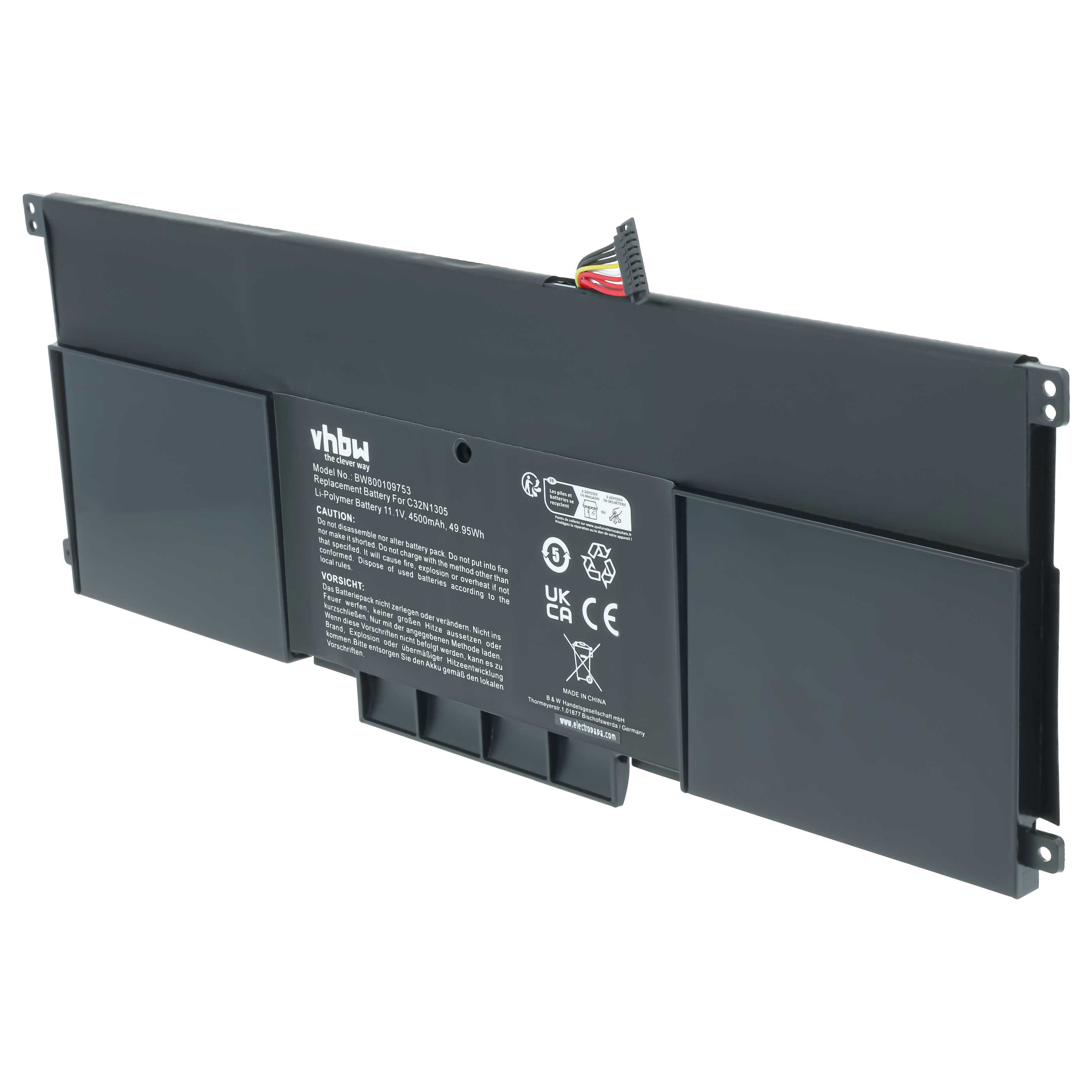 Akumulator do laptopa zamiennik Asus C32N1305, C32N-1305, 0B200-00540000 - 4500 mAh 11,1 V LiPo, czarny