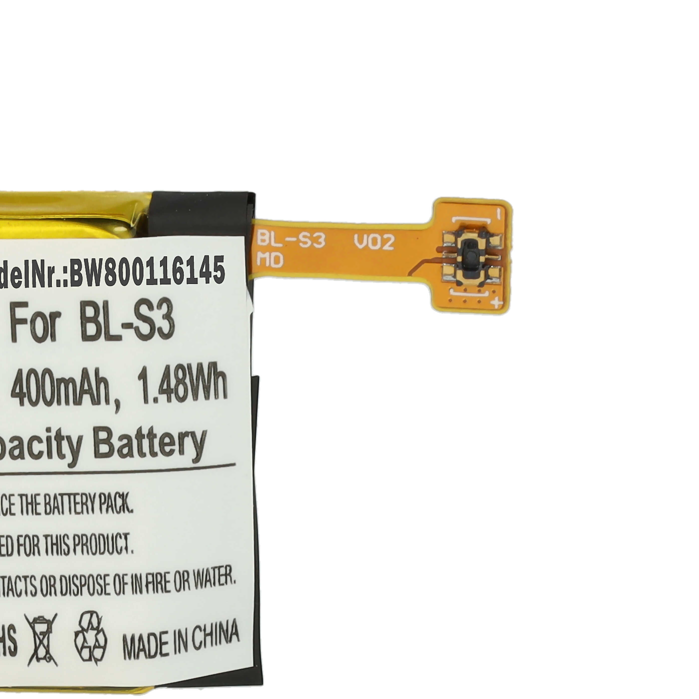 Smartwatch Battery replaces LG EAC62618501, BL-S3 - 400 mAh 3.7 V Li-polymer + Tools