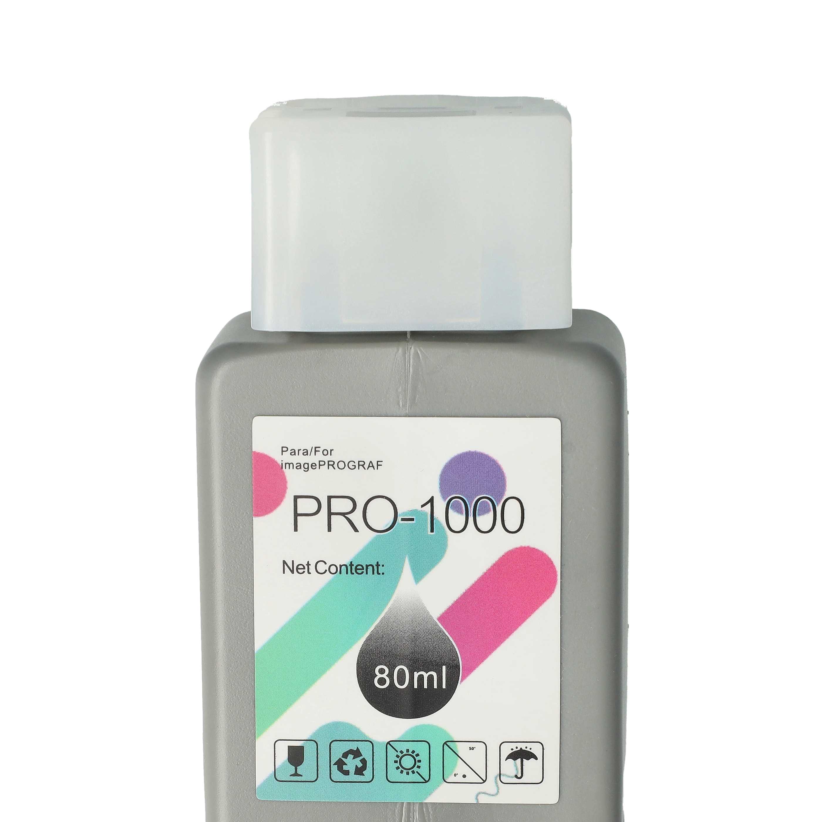 Ink Cartridge as Exchange for Canon PFI-1000MBK, PFI-1000 MBK for Canon Printer - Matt-Black 80 ml + Chip