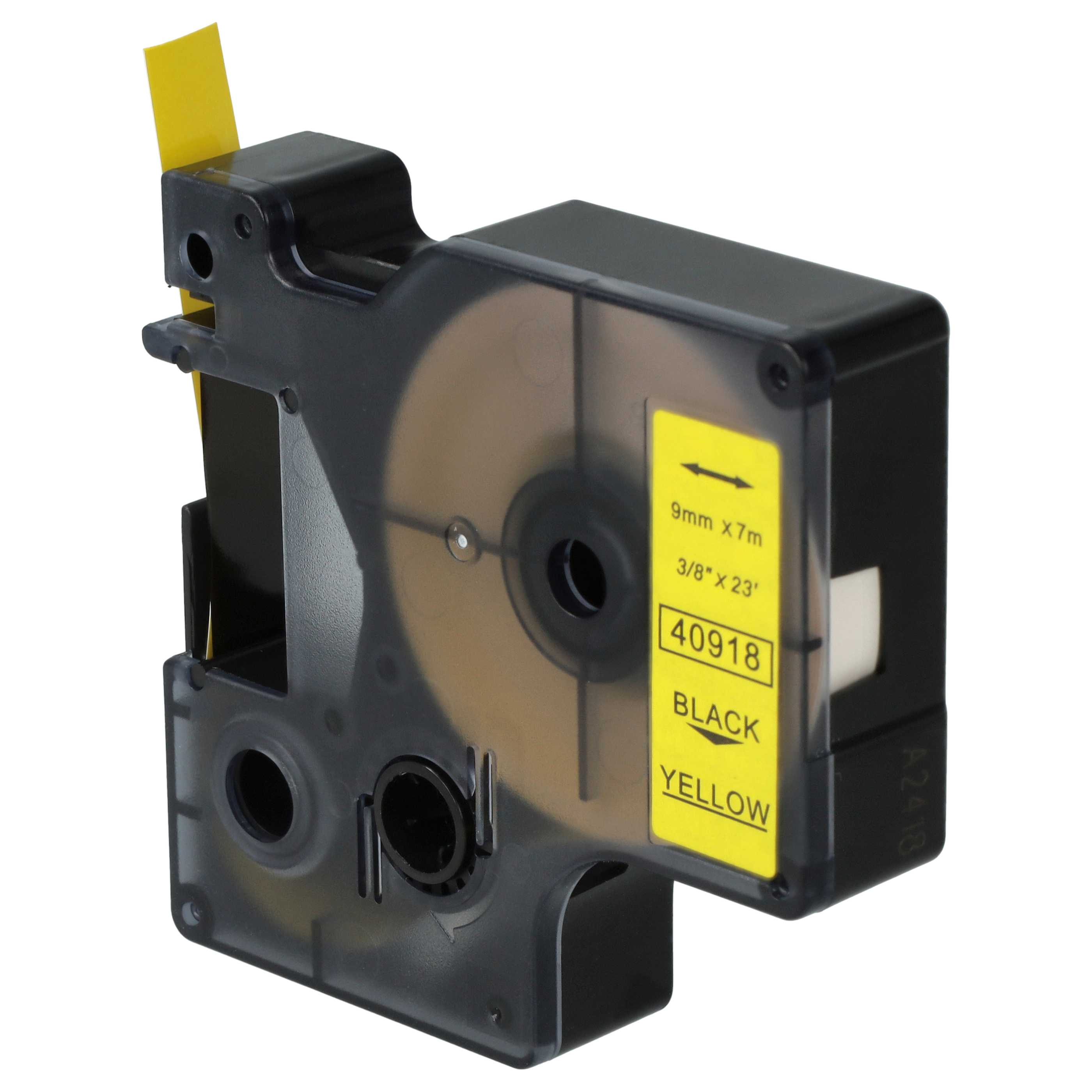 Cassetta nastro sostituisce Dymo D1, 40918 per etichettatrice 9mm nero - giallo