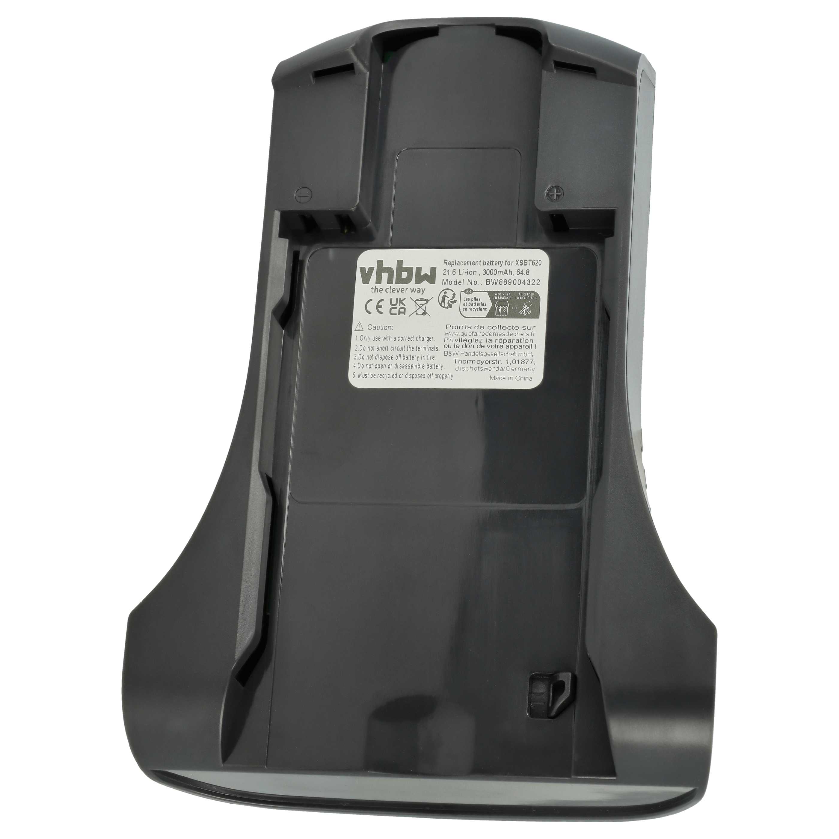 Battery replaces XSBT620 for Shark 3000mAh, 21.6V, Li-Ion