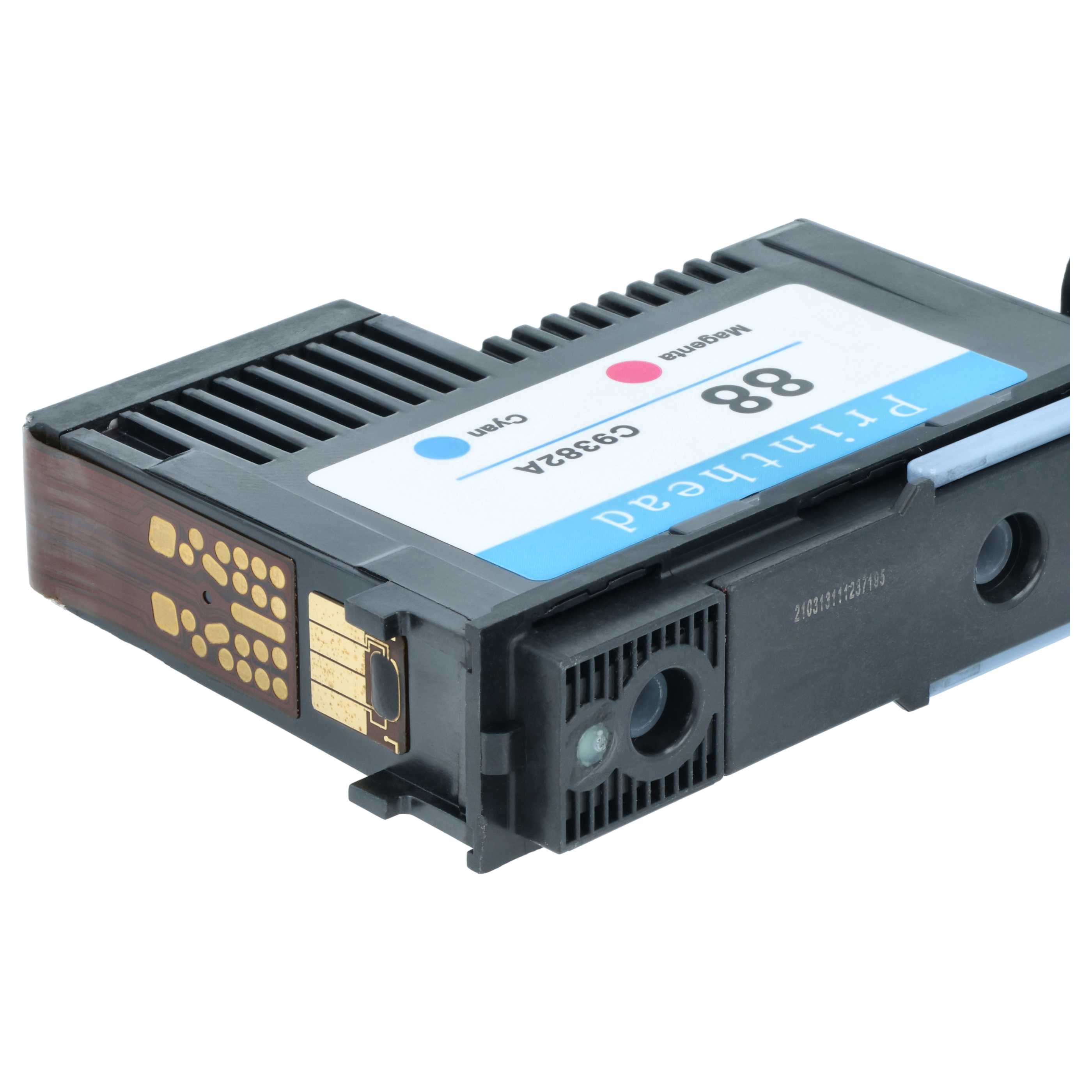 2x Tête d'impression pour imprimante HP C9381A, C9382A - black/cyan/magenta/yellow, larg. 6,4 cm