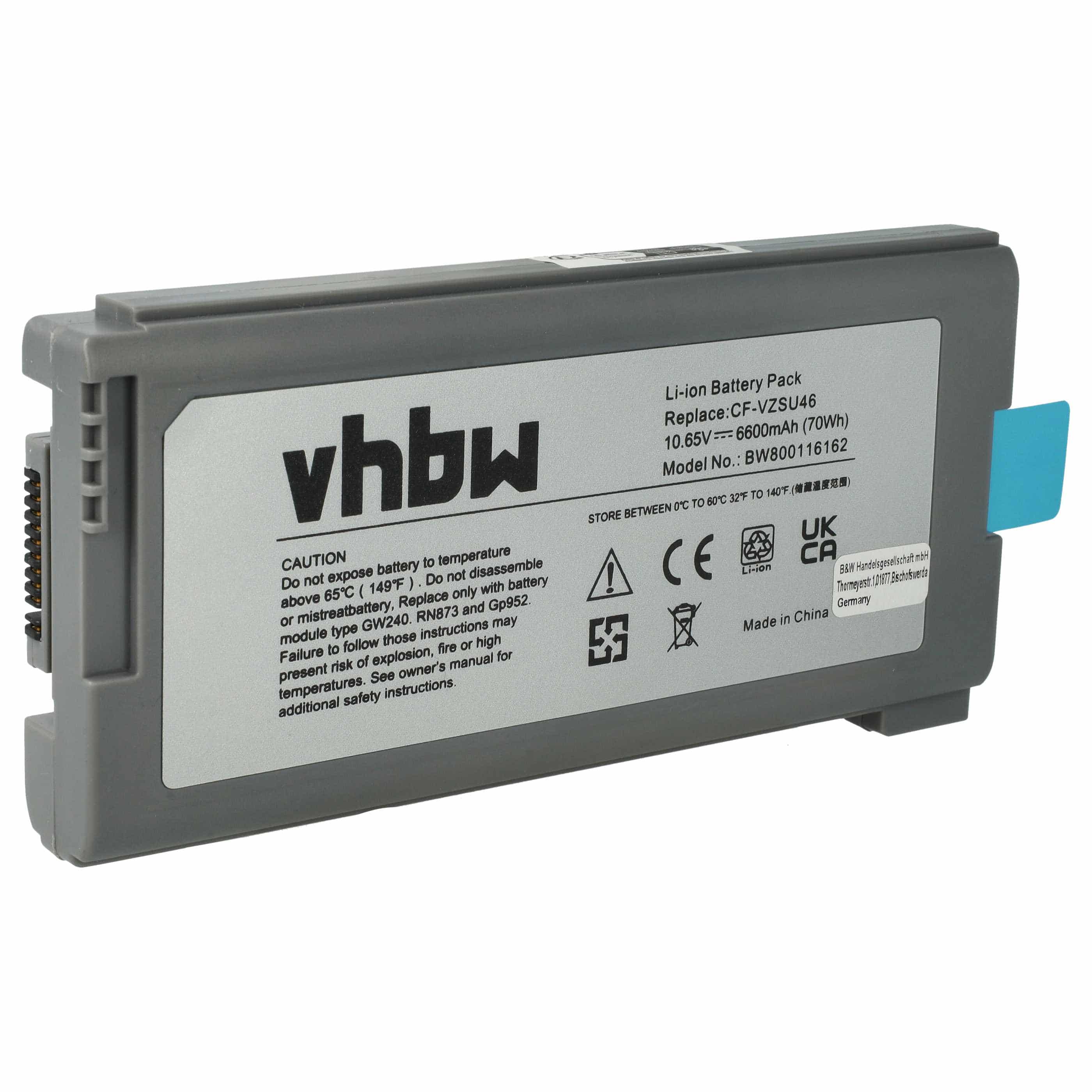 Akumulator do laptopa zamiennik Panasonic CF-VZSU1430U, CF-VZSU46, CF-VZSU46AU - 6600 mAh 10,65 V Li-Ion