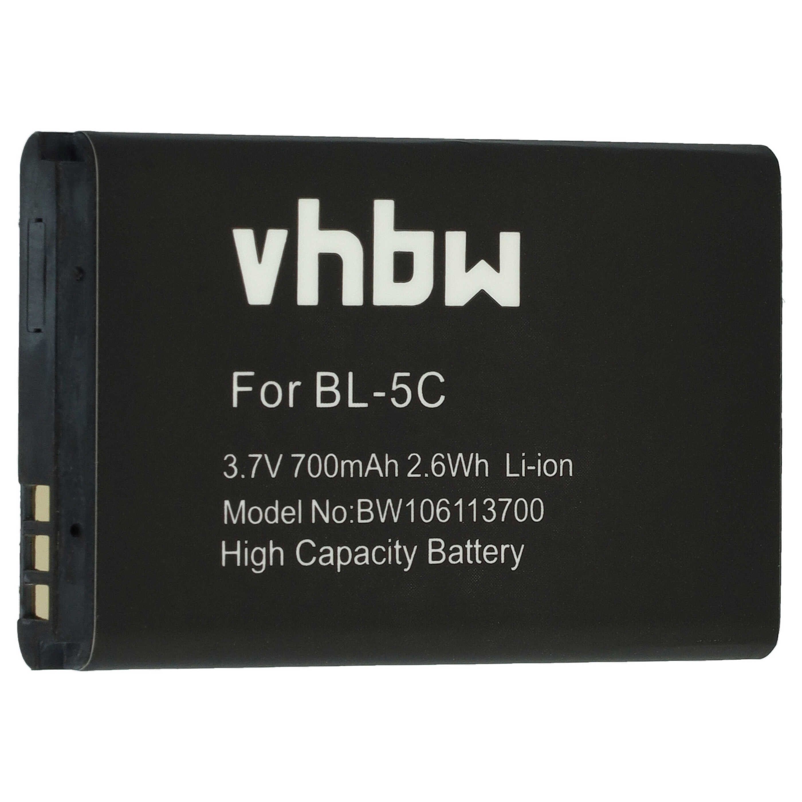 Batterie remplace HX-N3650A, BA-01, HXE-W01 pour récepteur GPS bluetooth - 700mAh 3,7V Li-ion
