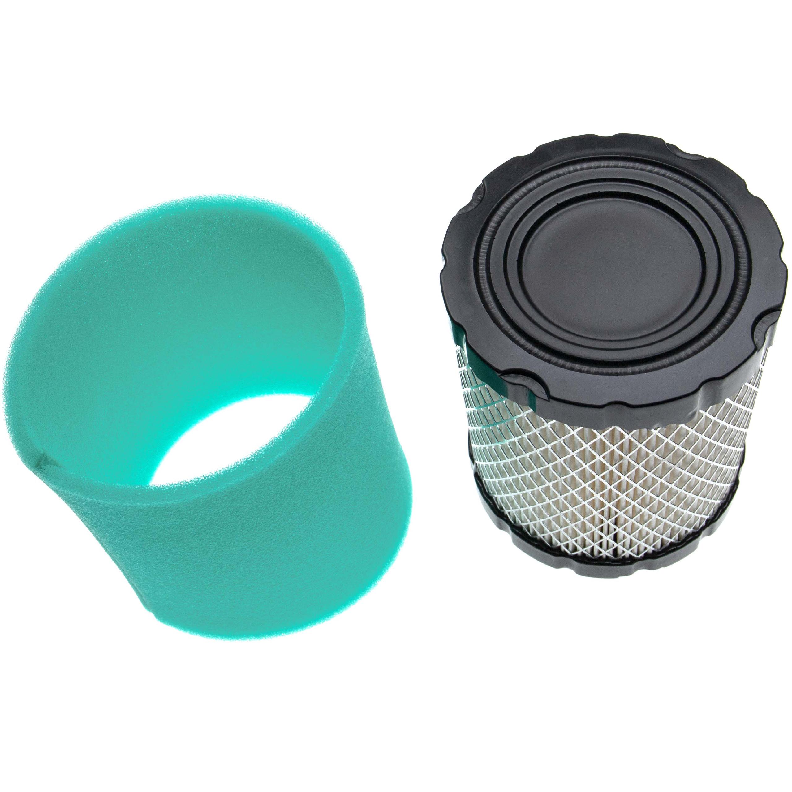 Filter Set as Spare for Briggs & Stratton 593217 for Lawn Tractor - 1x foam filter, 1x paper air filter
