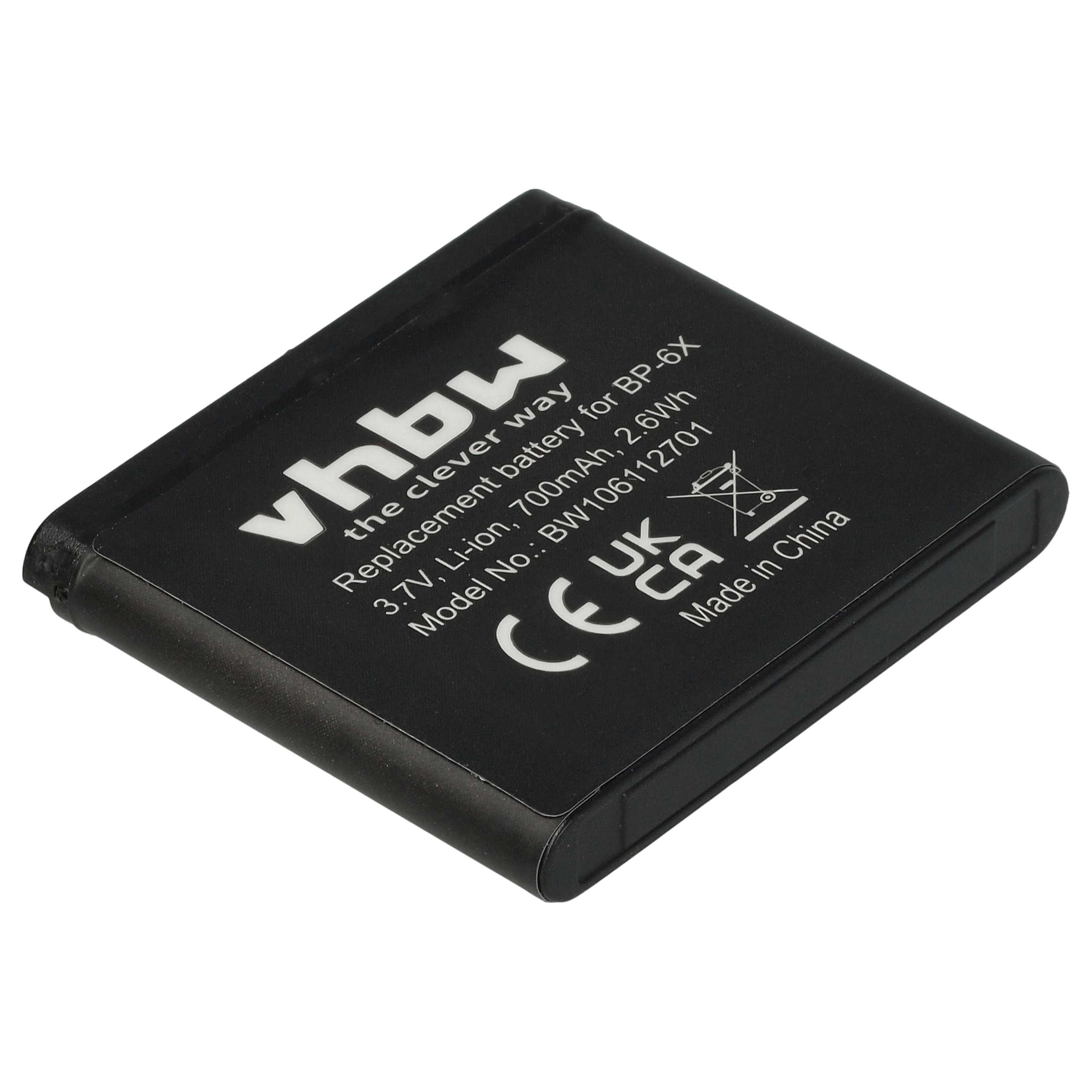 Batteria sostituisce Nokia BP-6x per cellulare - 700mAh 3,7V Li-Ion 