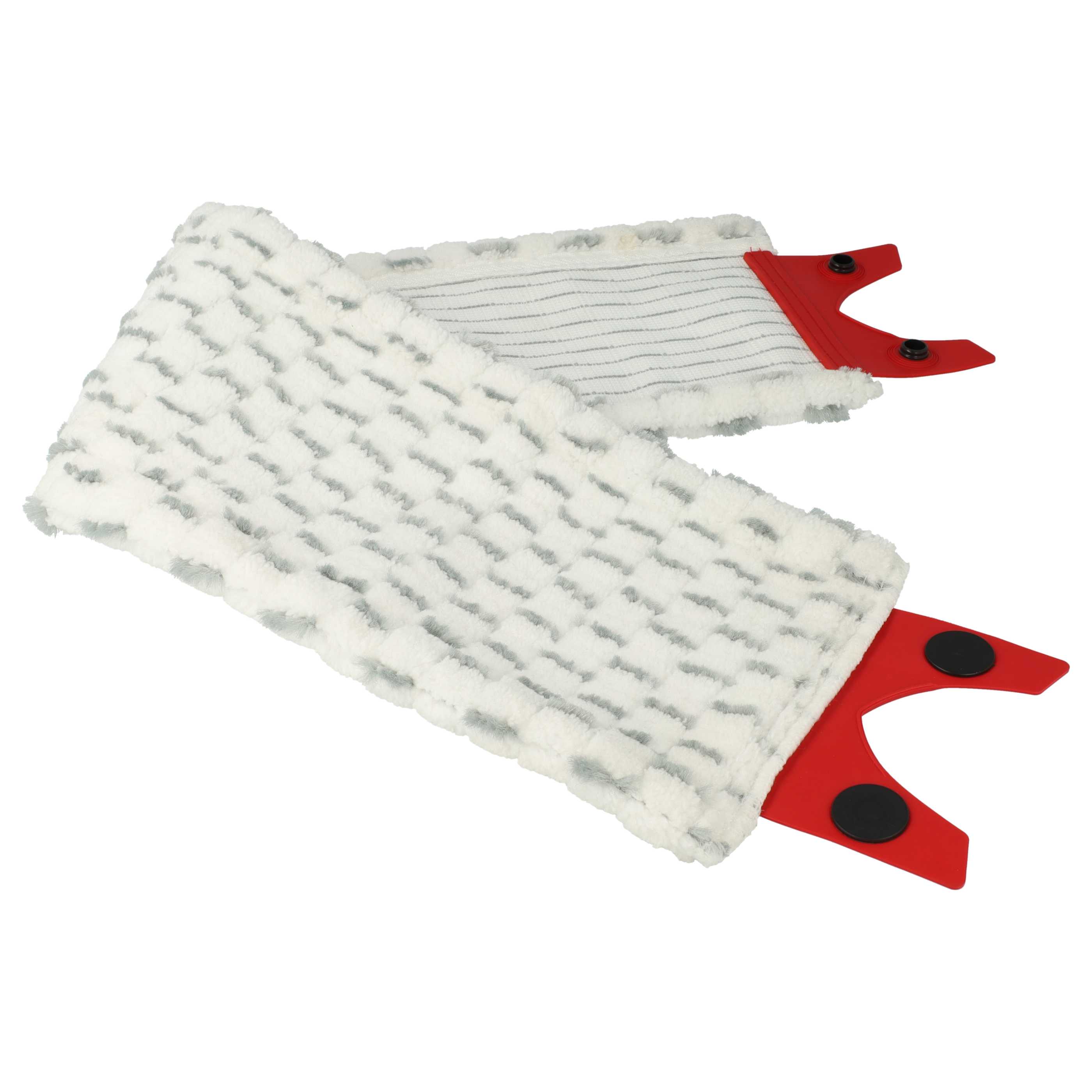 10x Mop Head replaces Vileda 4023103212237, 161036 for Vileda Mop - microfibre, white, grey, red